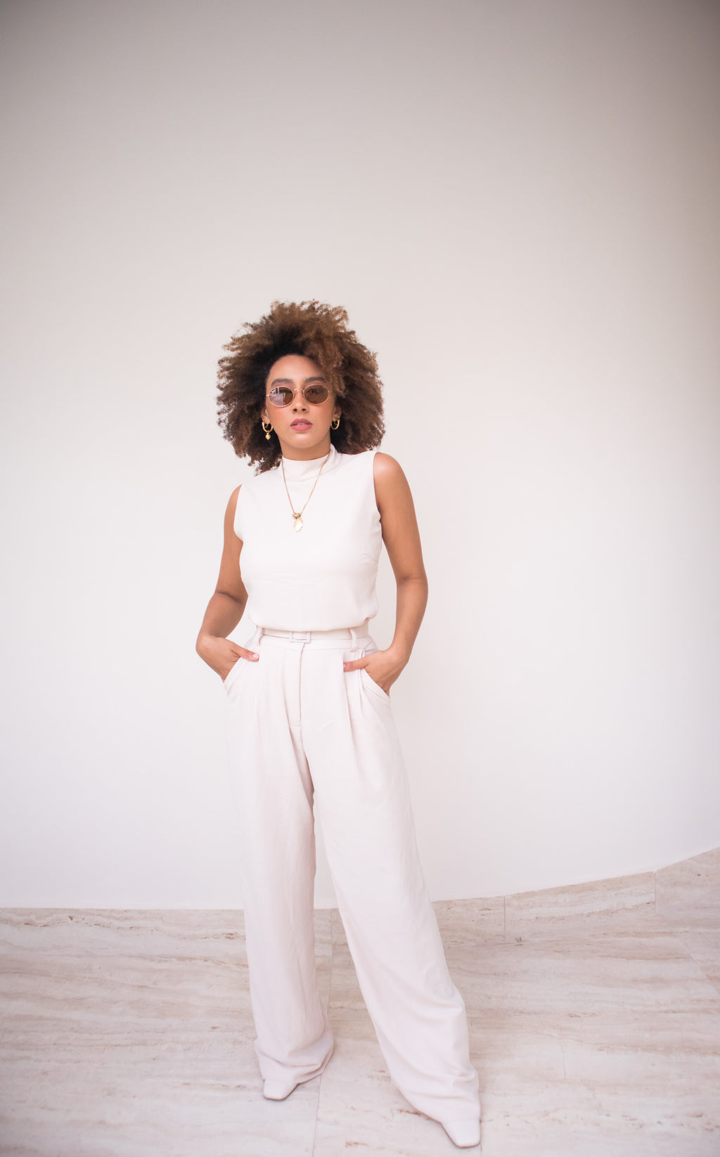 Calça Pantalona Nina - Areia