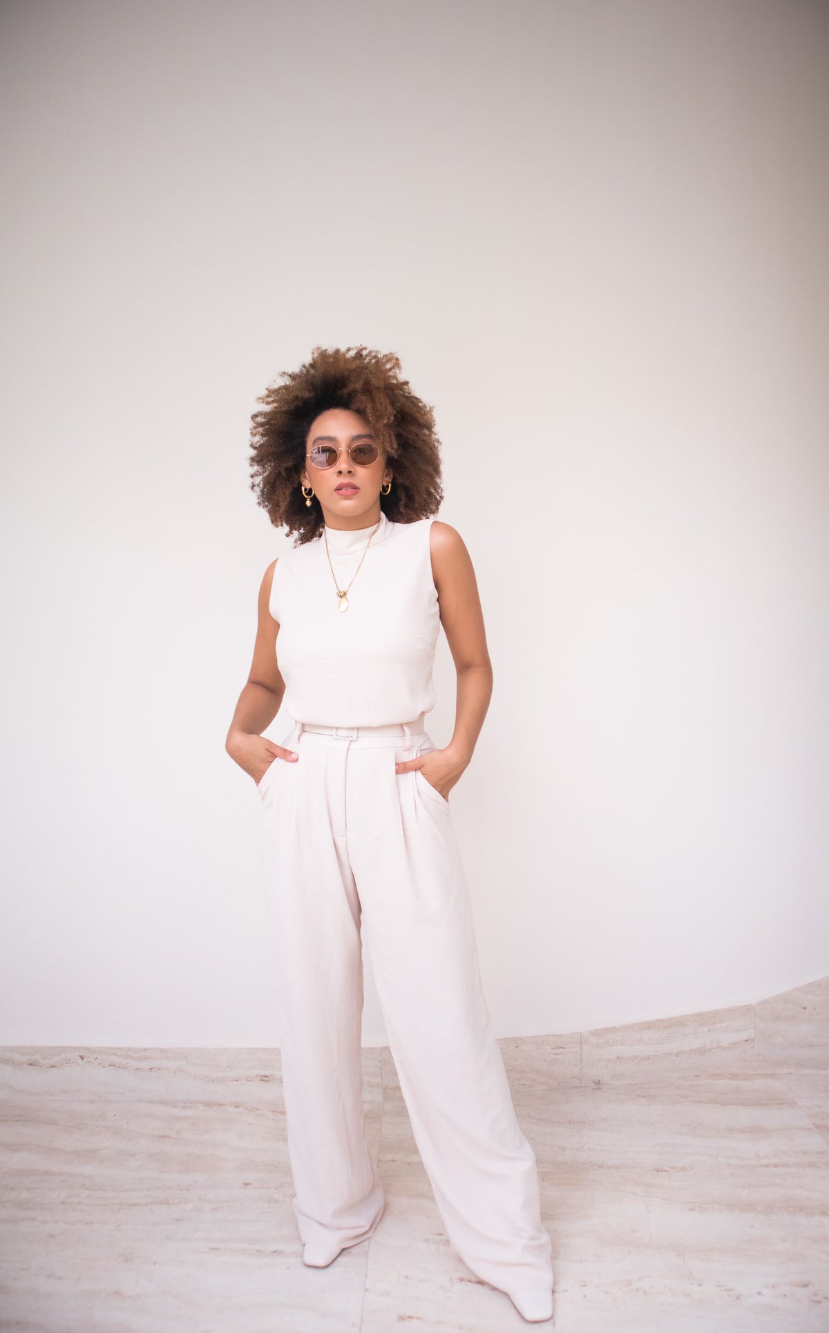 Calça Pantalona Nina - Areia