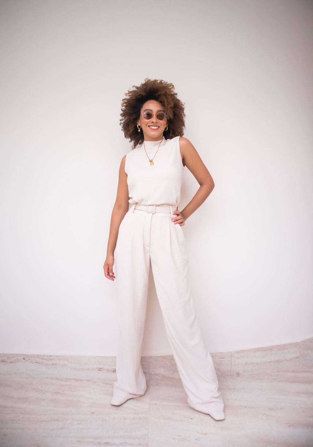 Calça Pantalona Nina - Areia