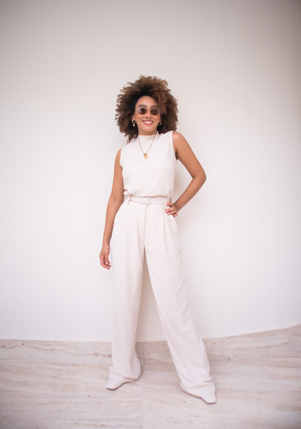 Calça Pantalona Nina - Areia