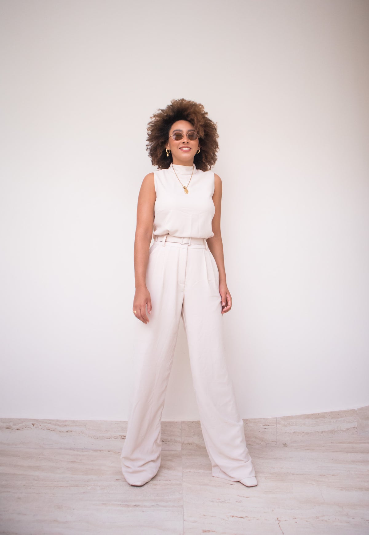 Calça Pantalona Nina - Areia