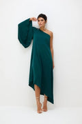 Vestido Um Ombro Só Braga - Verde Esmeralda