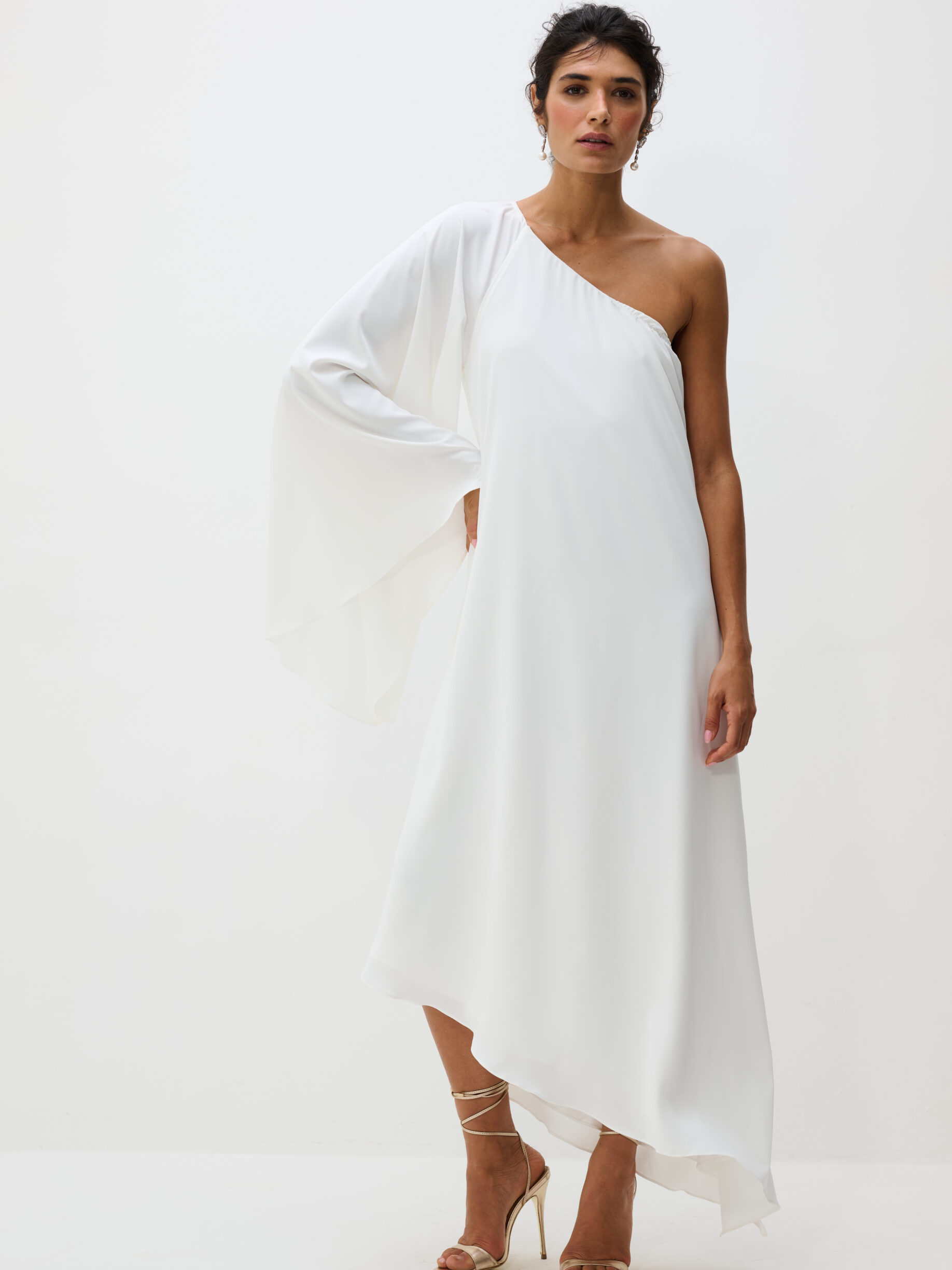 Vestido Um Ombro Só Braga - Branco