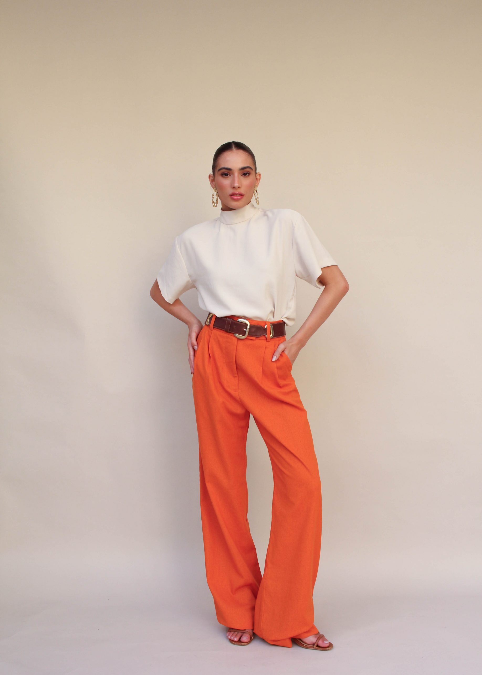 Calça Pantalona Eliza - Cenoura