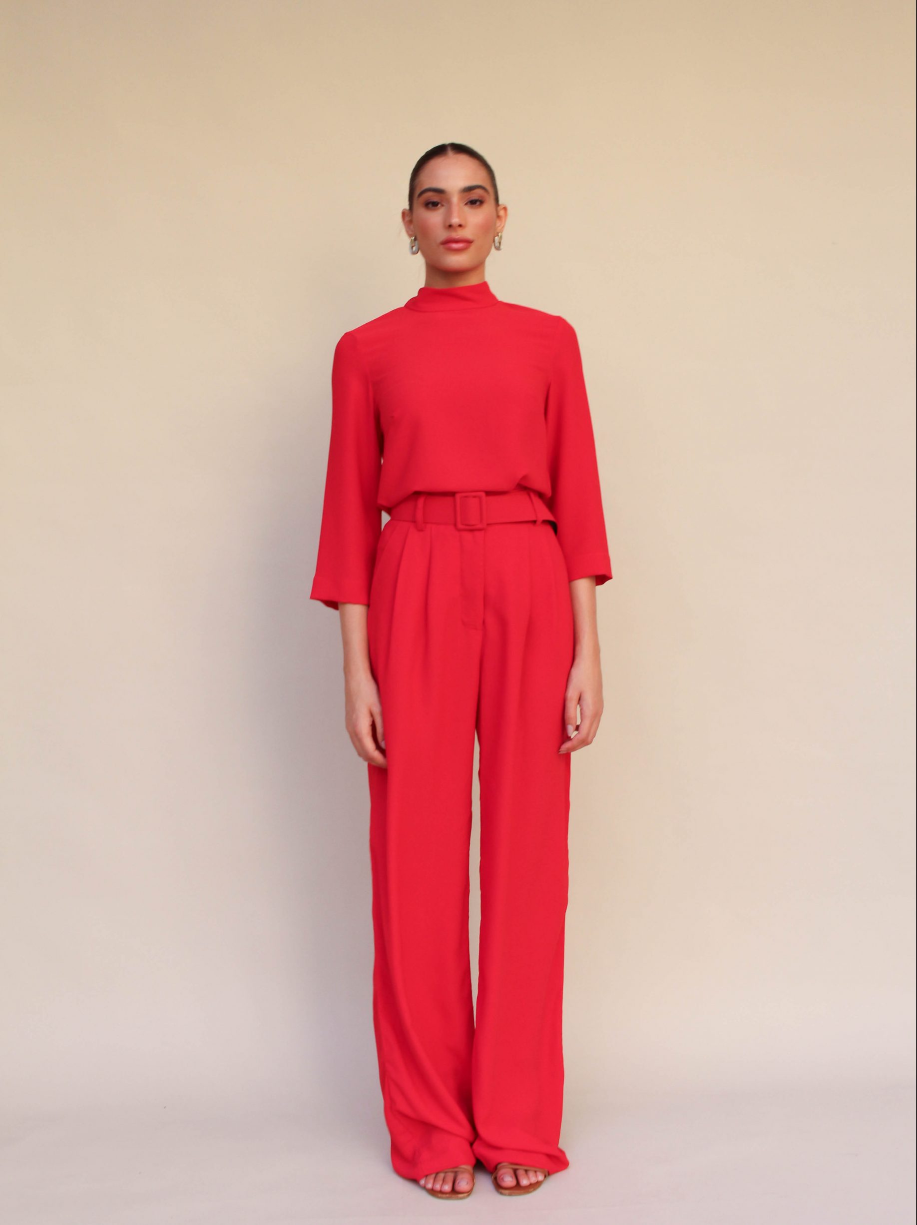 Calça Pantalona Nina - Vermelha
