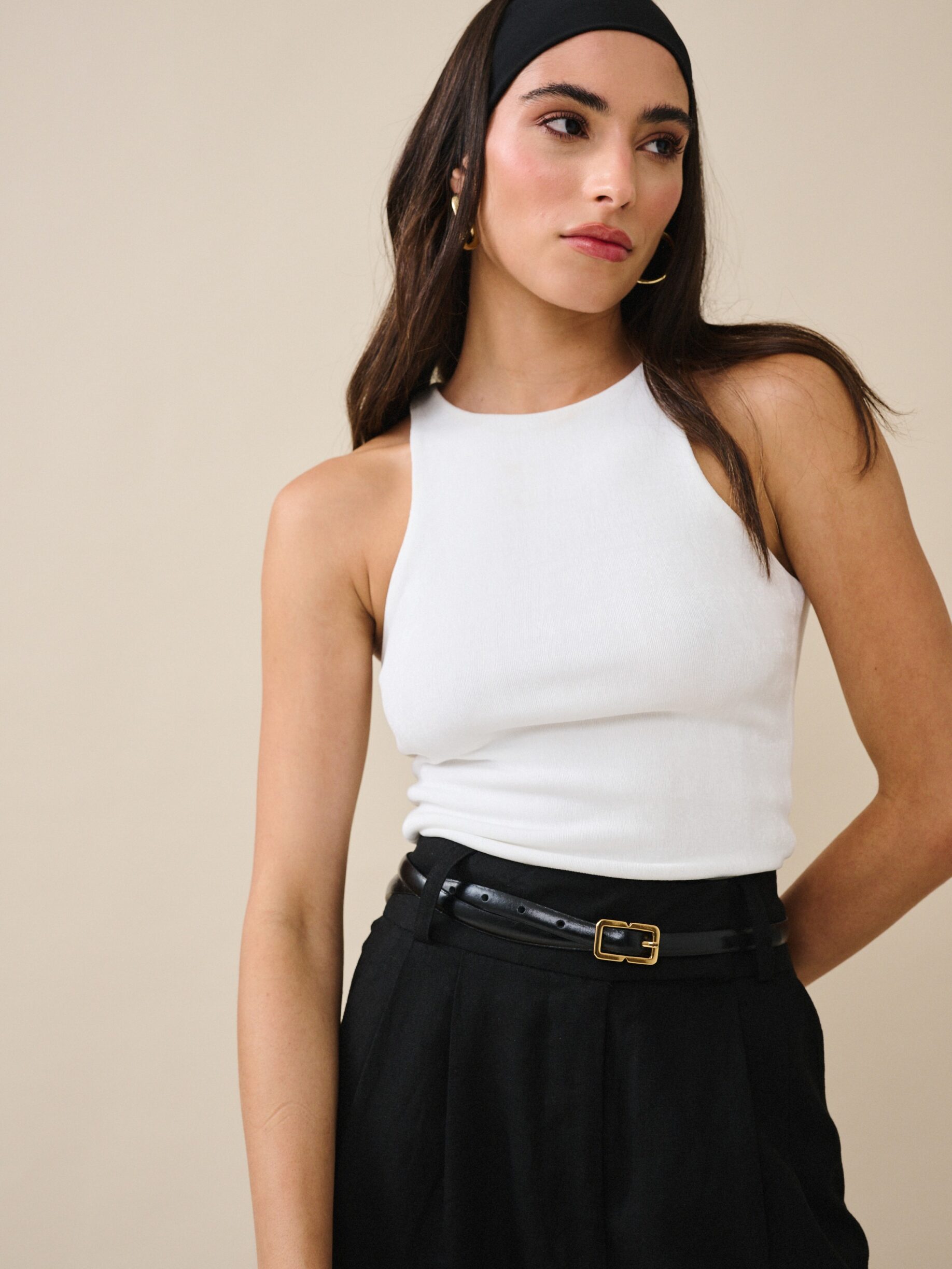 Regata Decote Redondo Lila - Off White