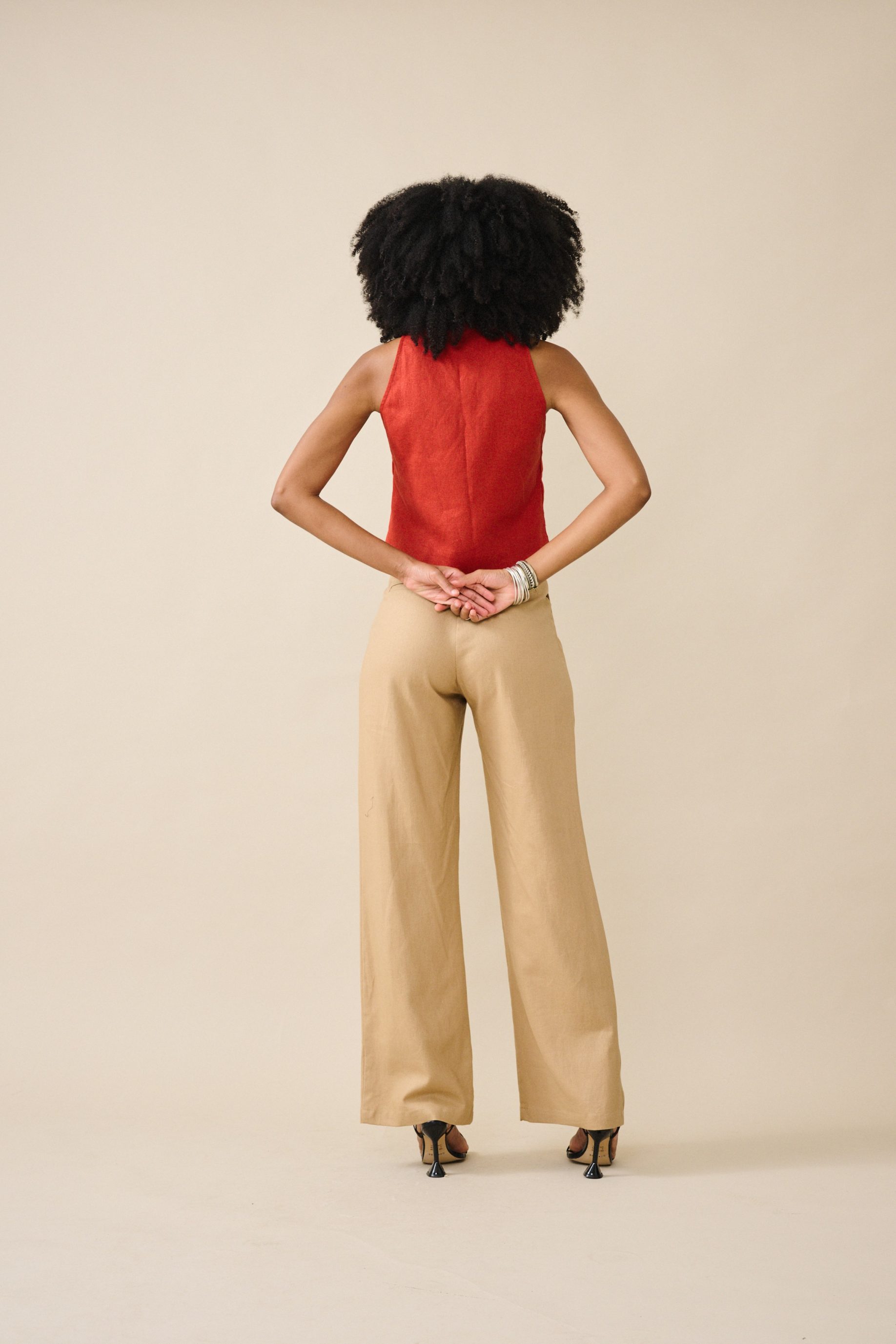 Calça Pantalona Eliza - Palha - Imagem 3