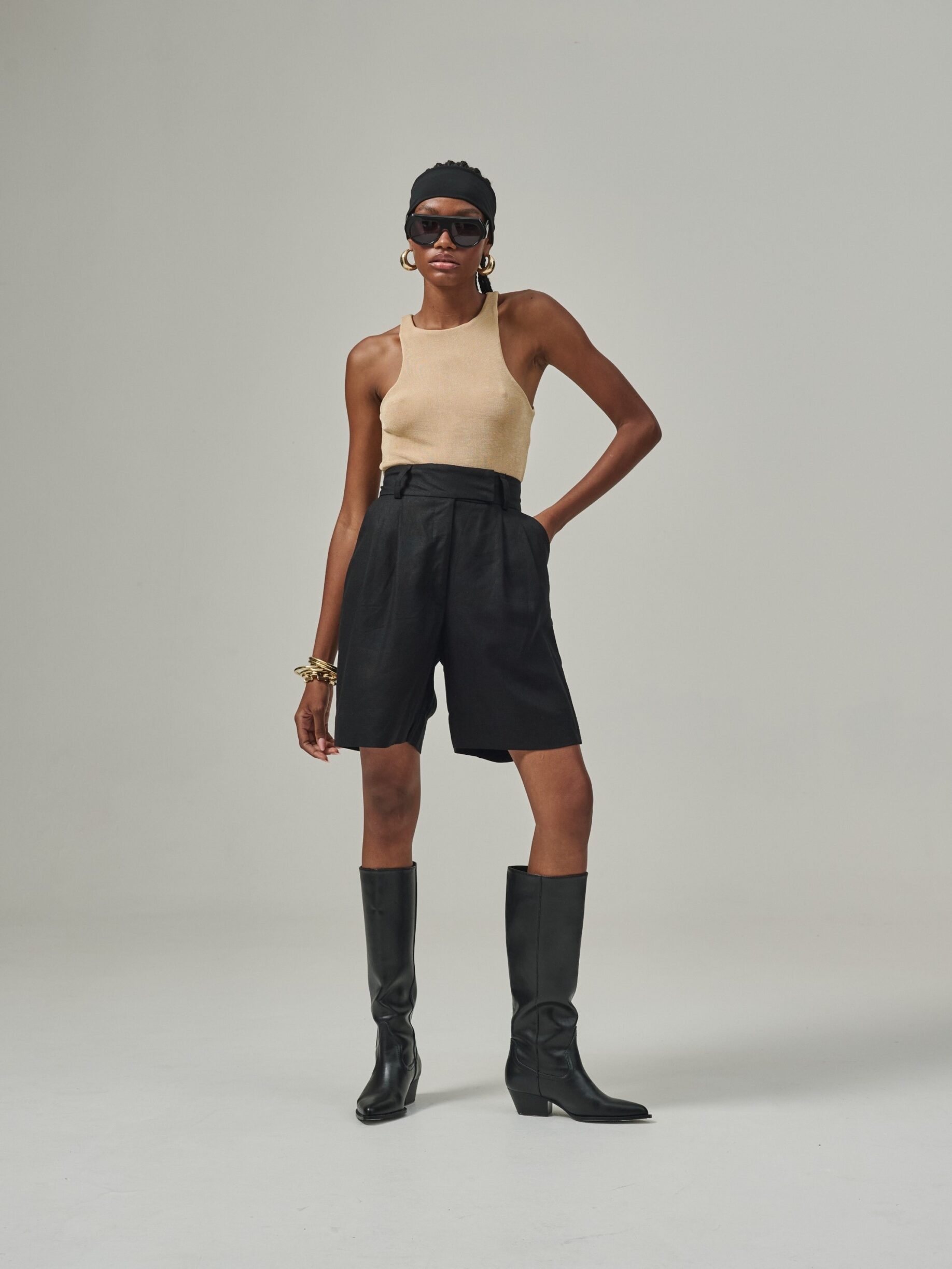 Bermuda de Linho Gaia - Preta