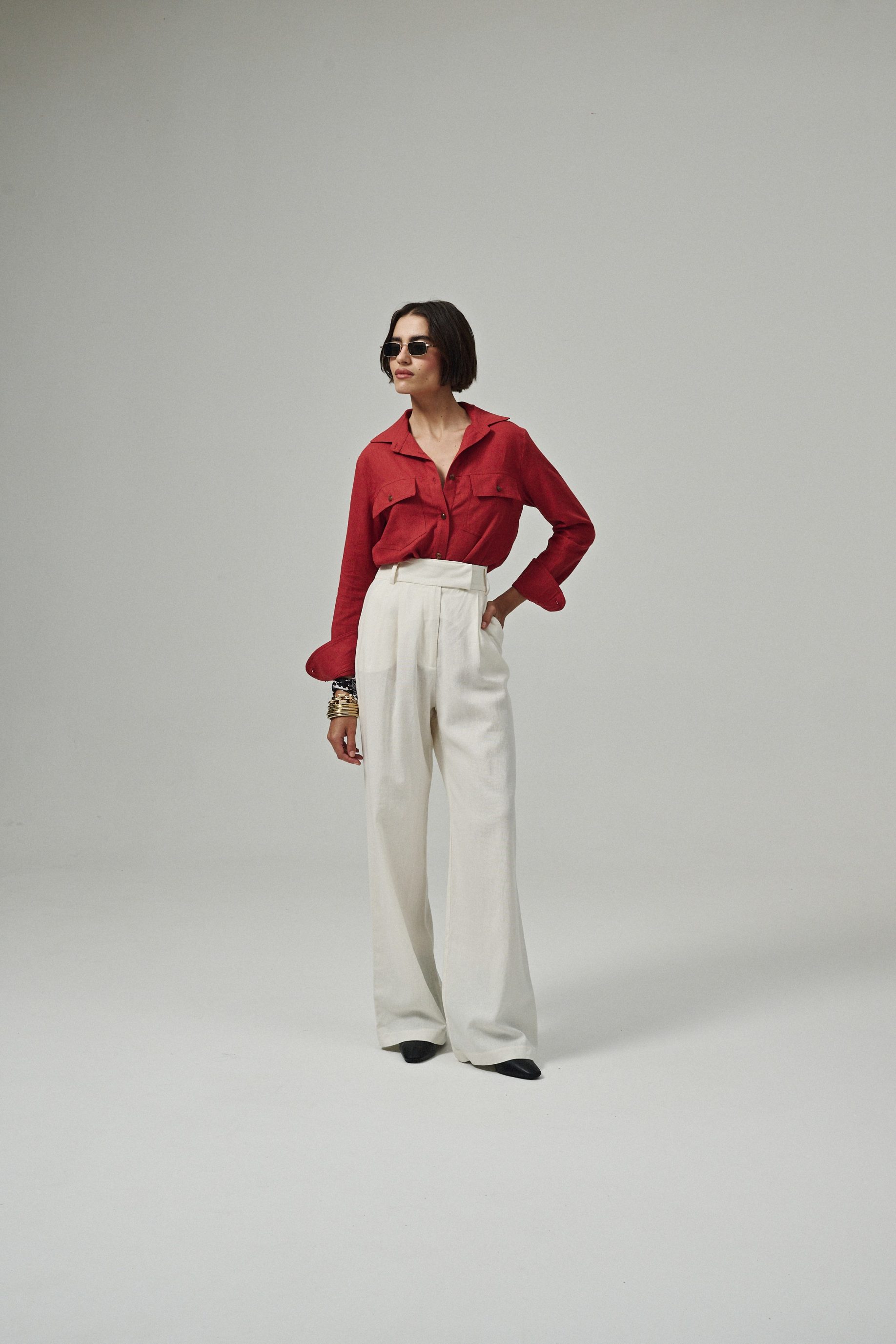 Calça Pantalona Eliza - Off White