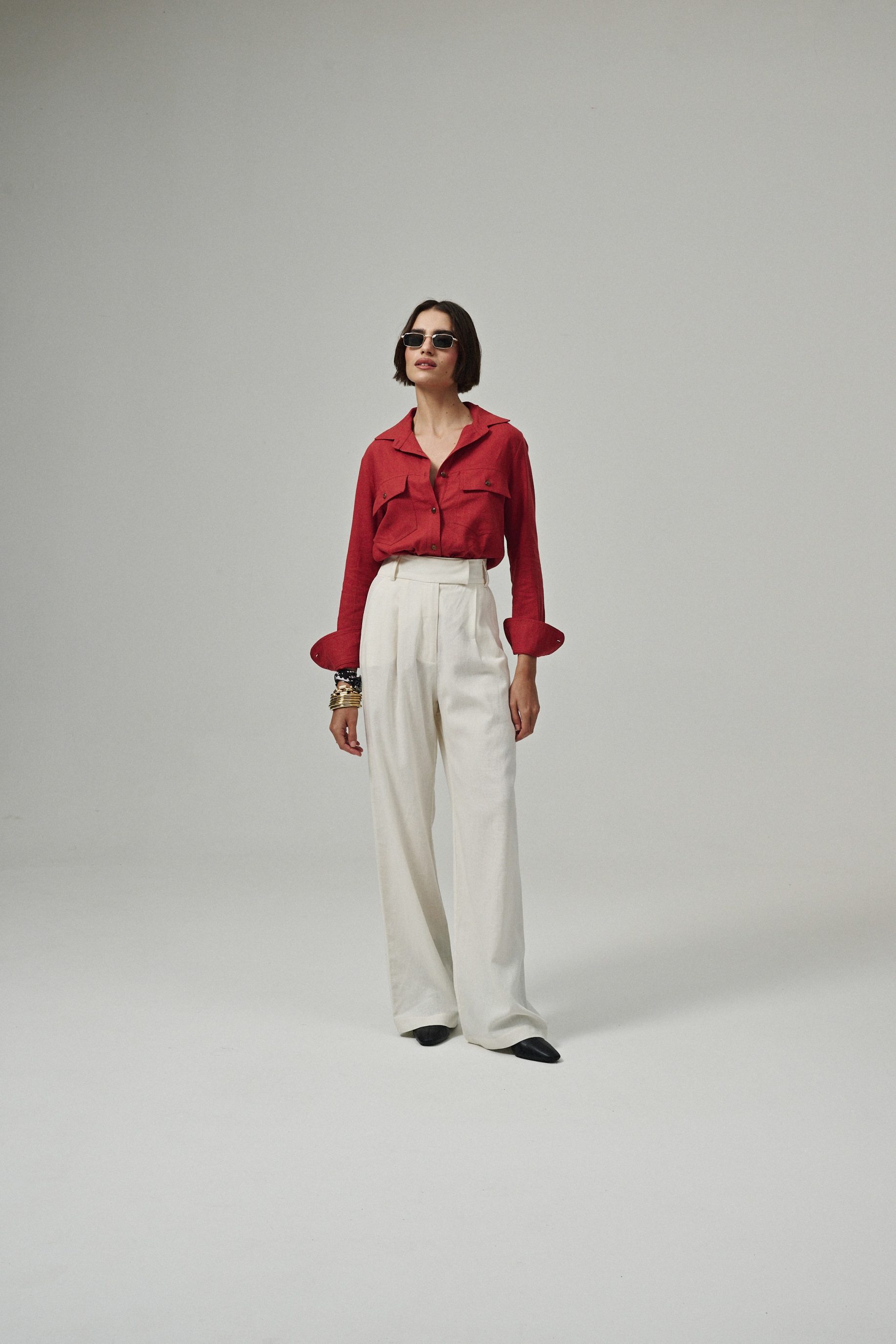 Calça Pantalona Eliza - Off White - Imagem 3