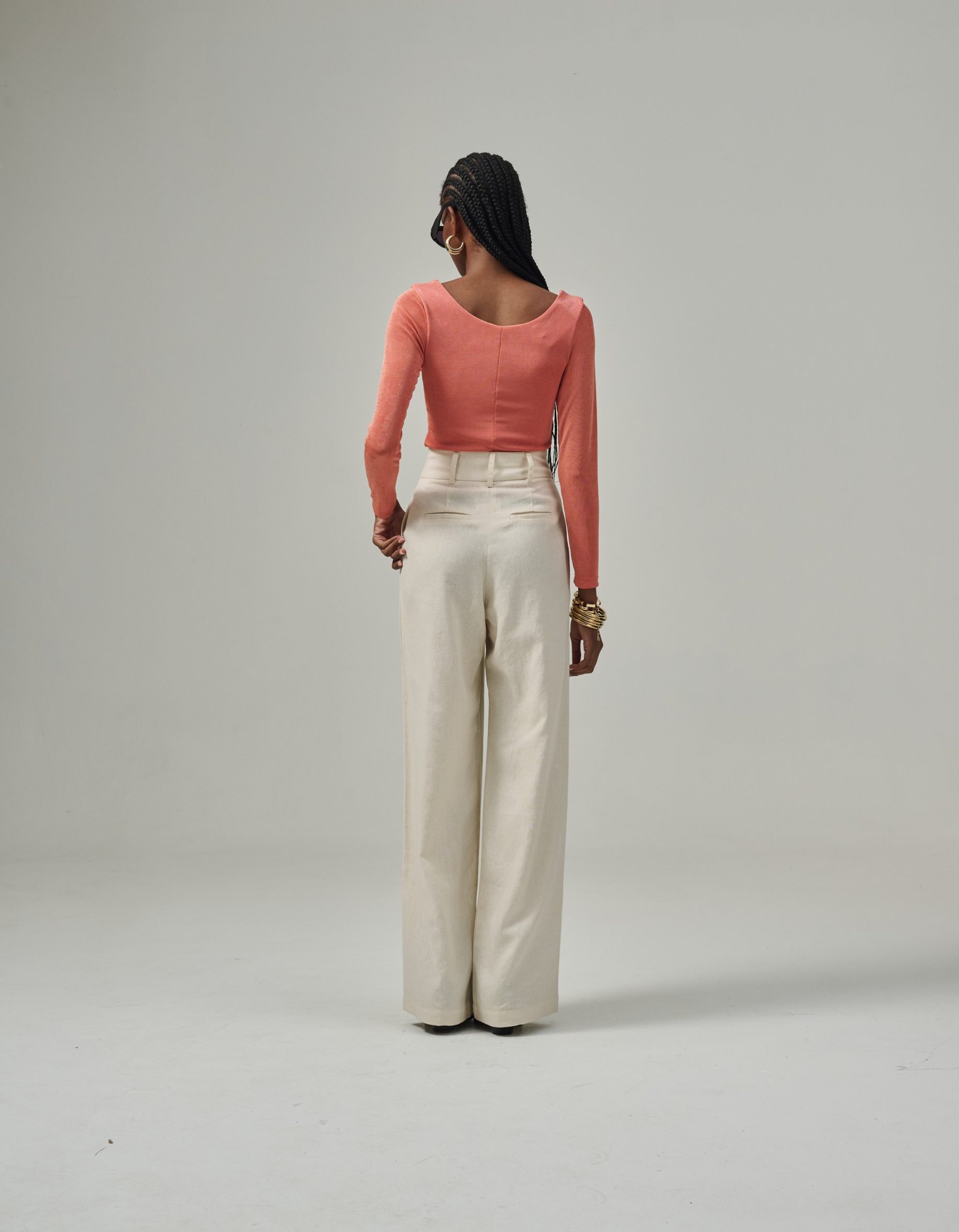 Calça Pantalona Eliza - Areia - Imagem 4