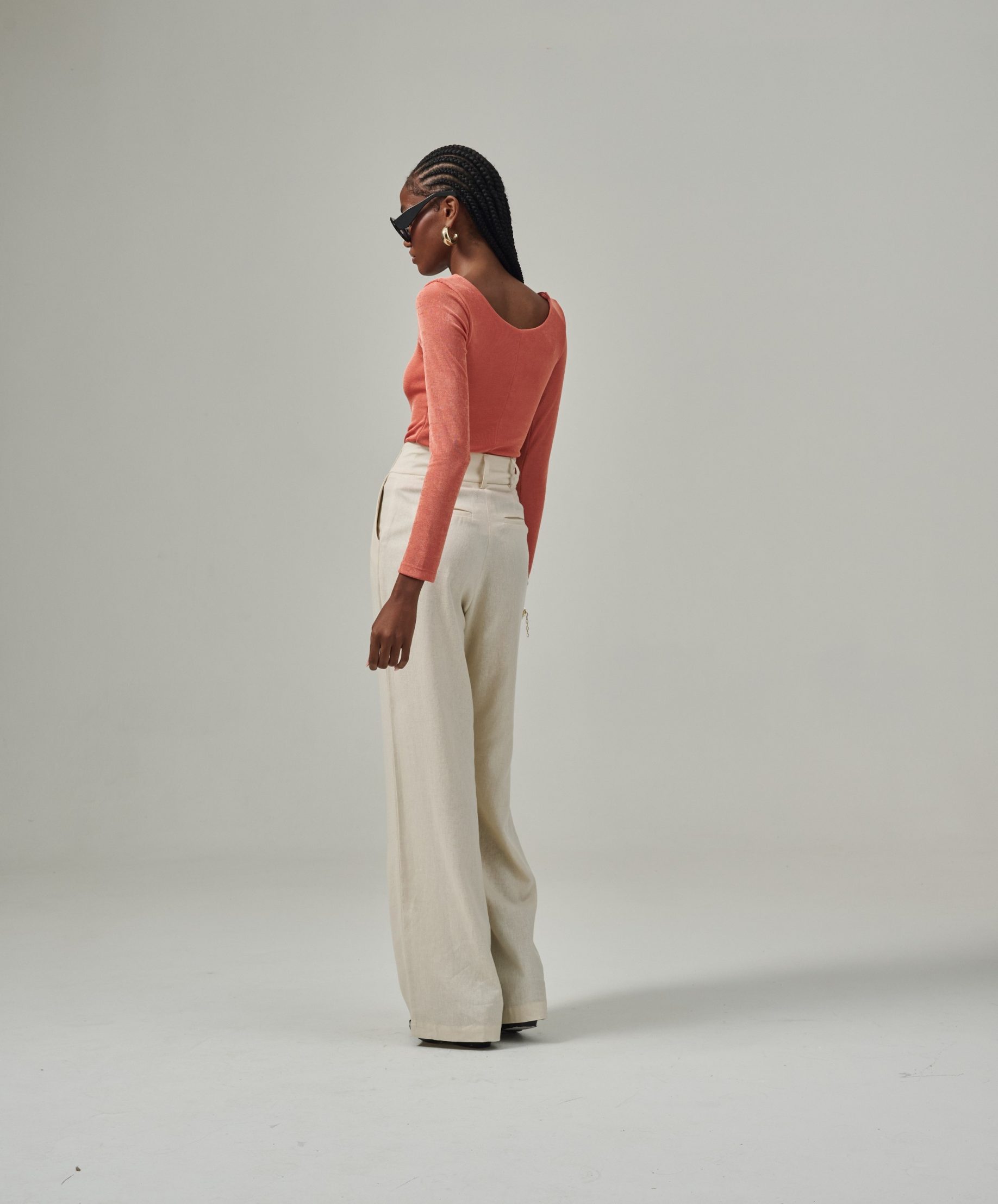 Calça Pantalona Eliza - Areia - Imagem 3