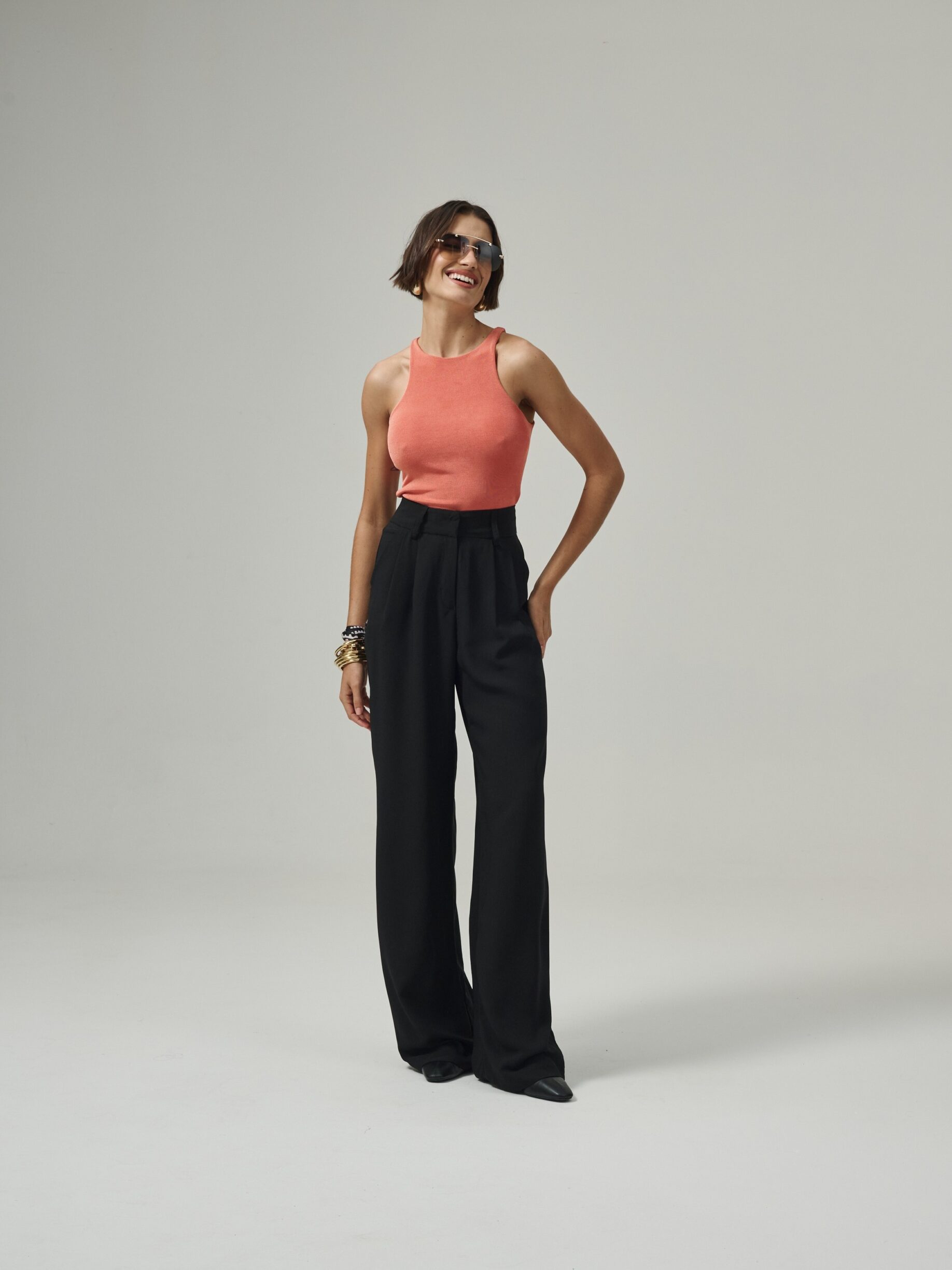 Calça Pantalona Nina - Preta