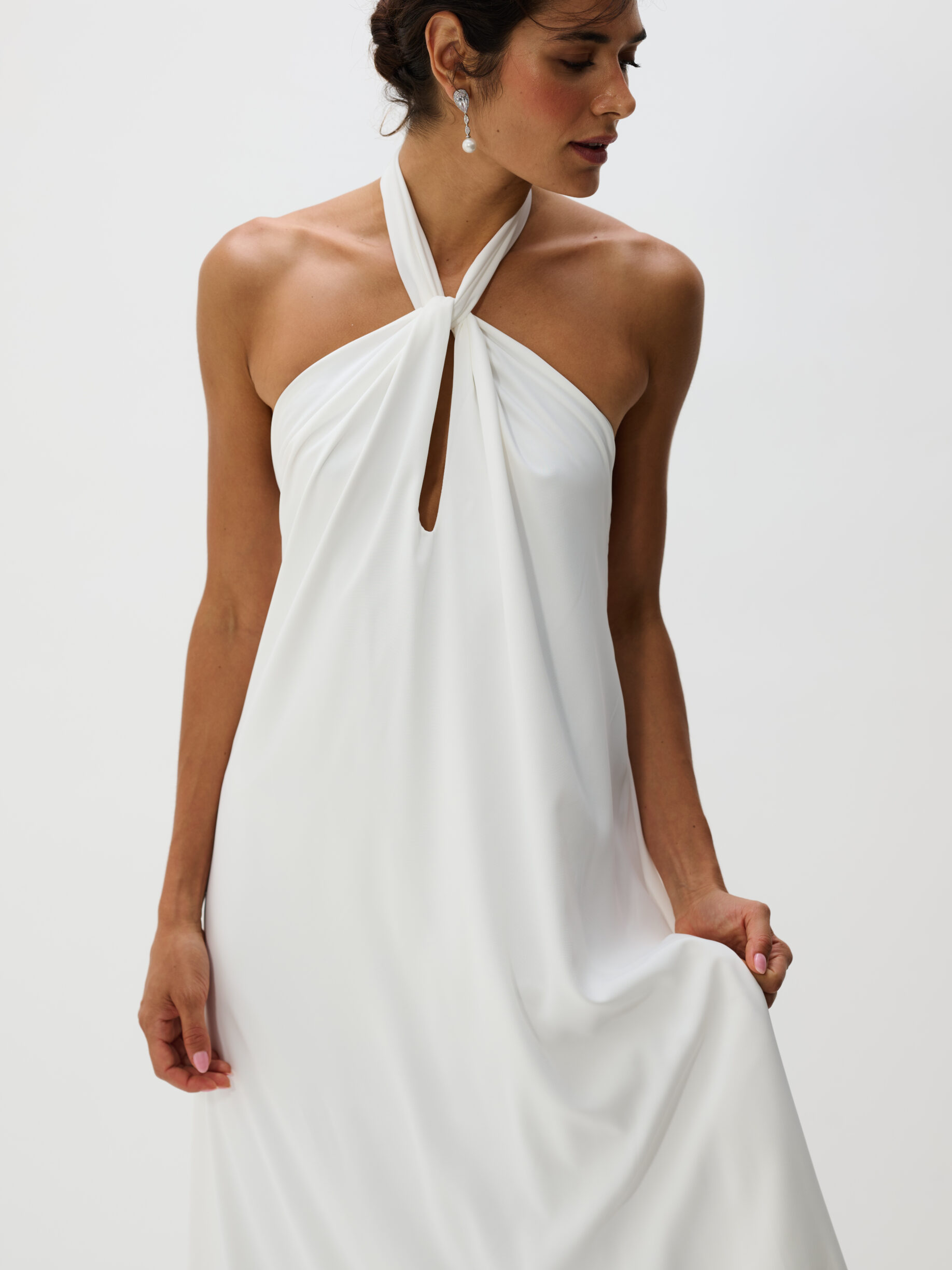 Vestido Longo Frente Única Dih - Off White