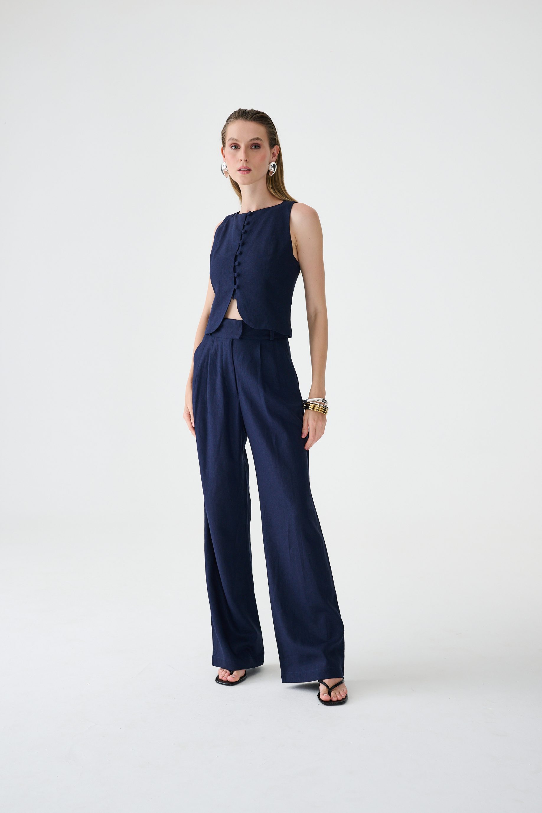Blusa Botões Jordana - Azul Marinho - Imagem 4