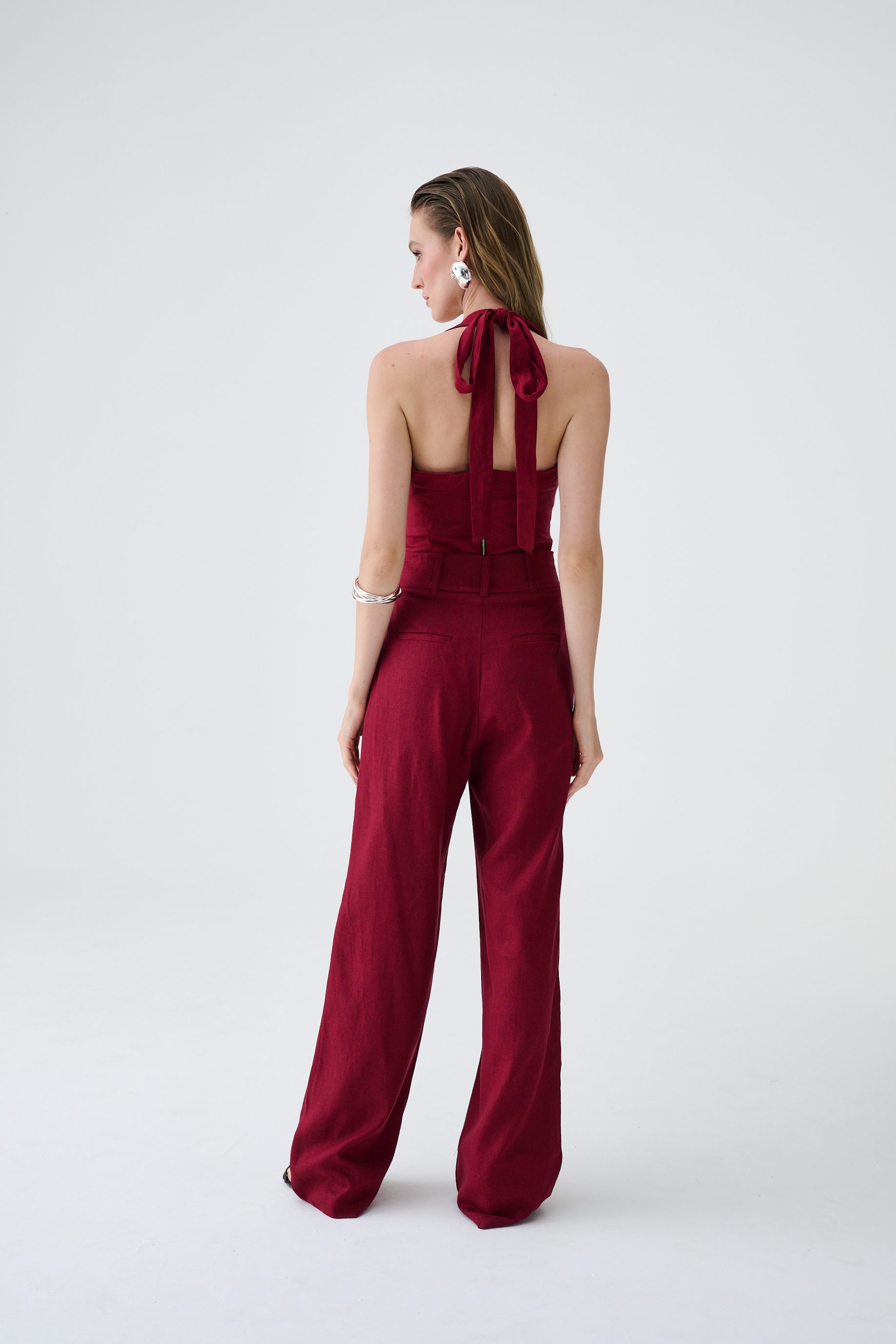 Calça Pantalona Reta Eliza - Vinho - Imagem 3