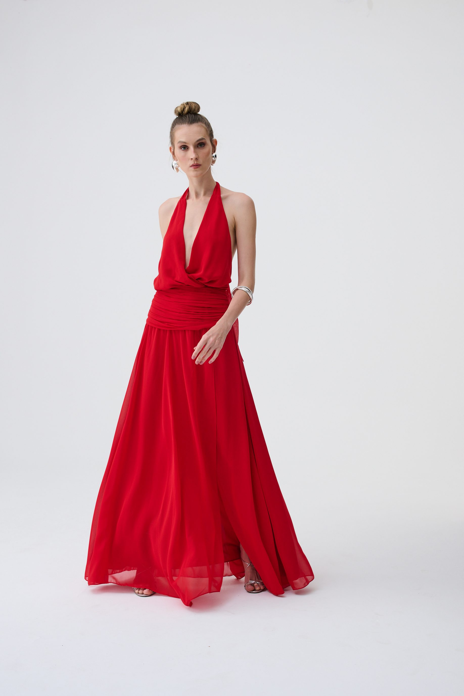 Vestido Drapeado Odara - Vermelho - Imagem 3