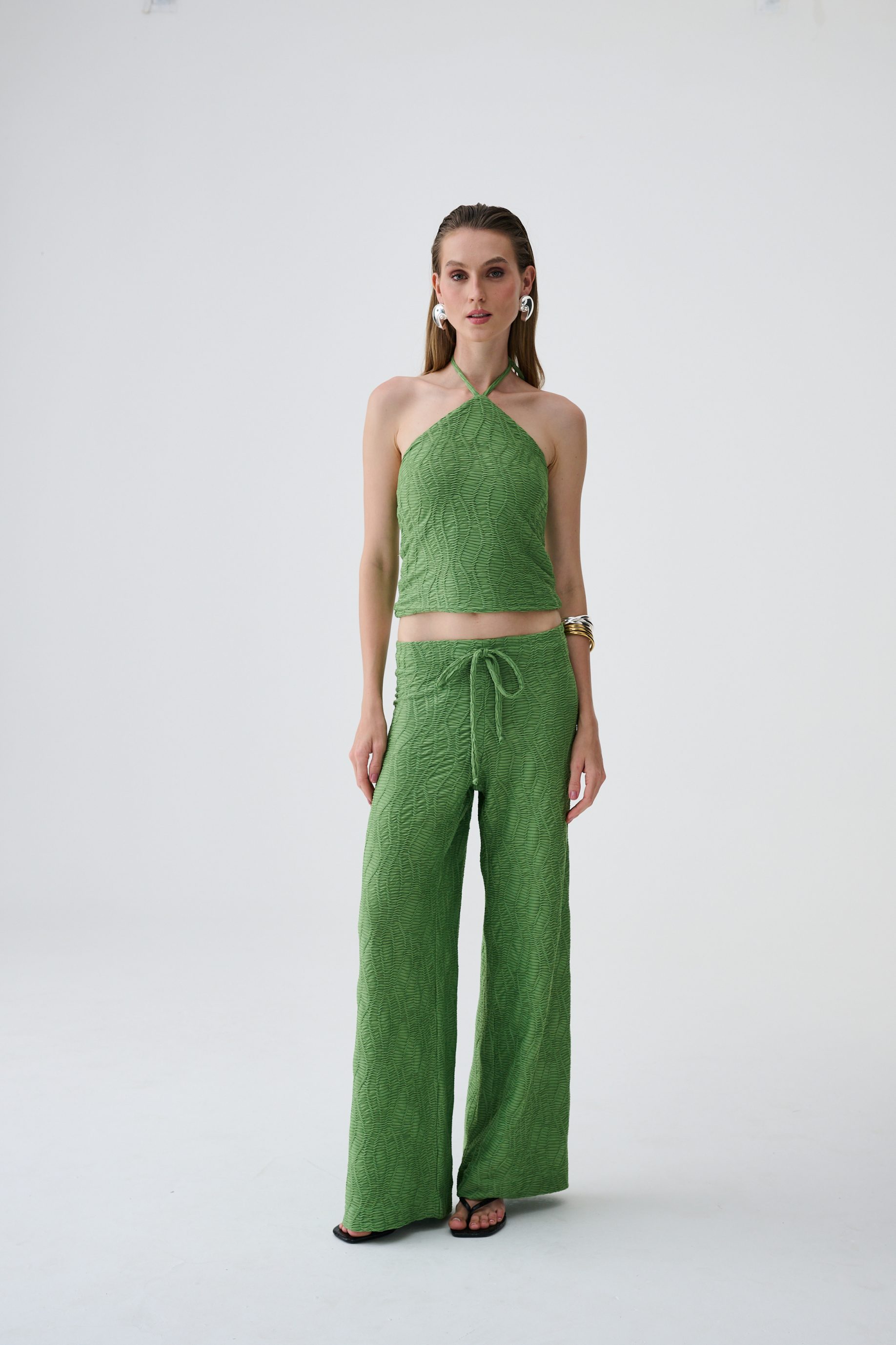 Calça Texturizada Kika - Verde