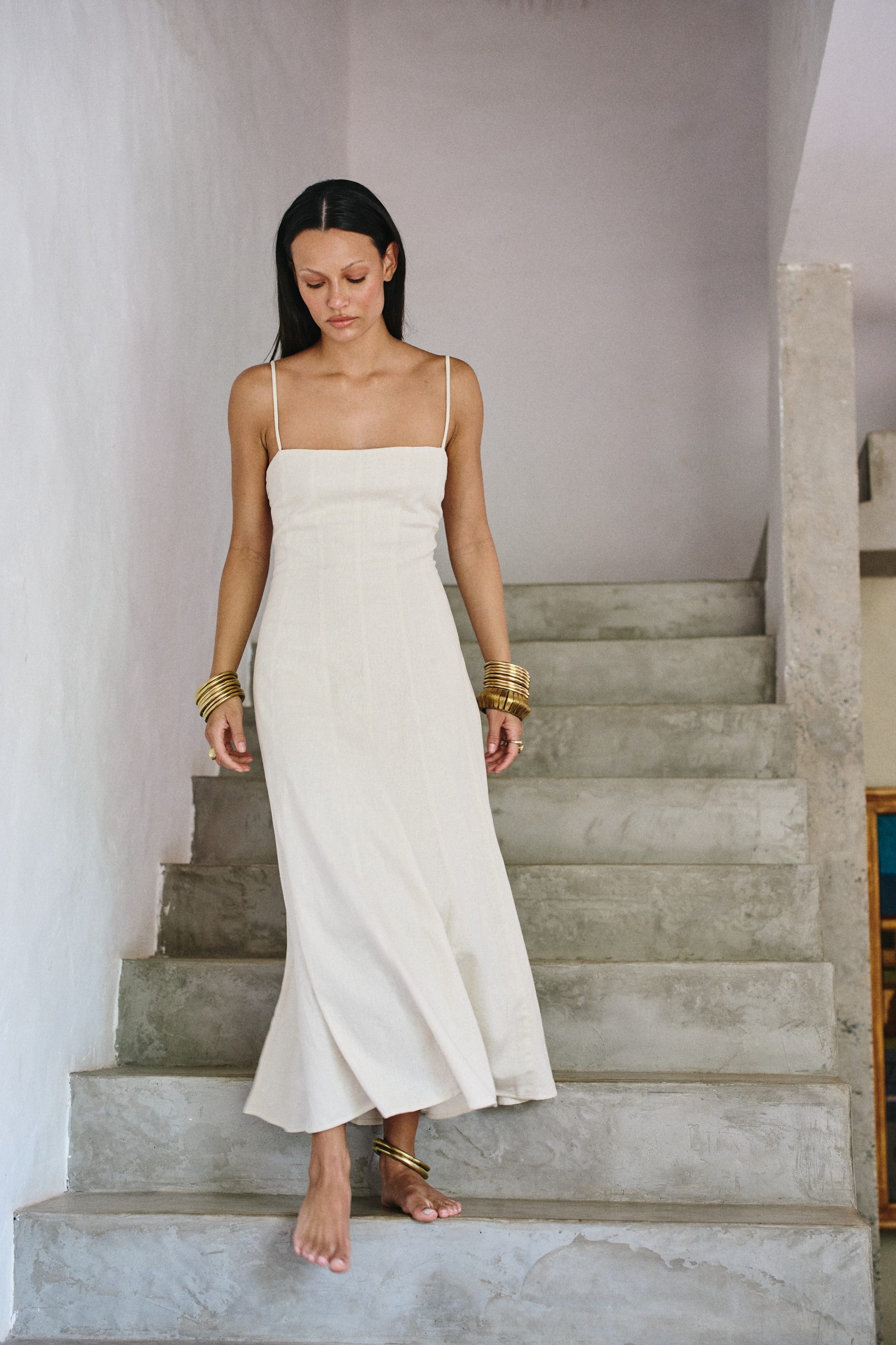 Vestido Rodado Giulia - Areia