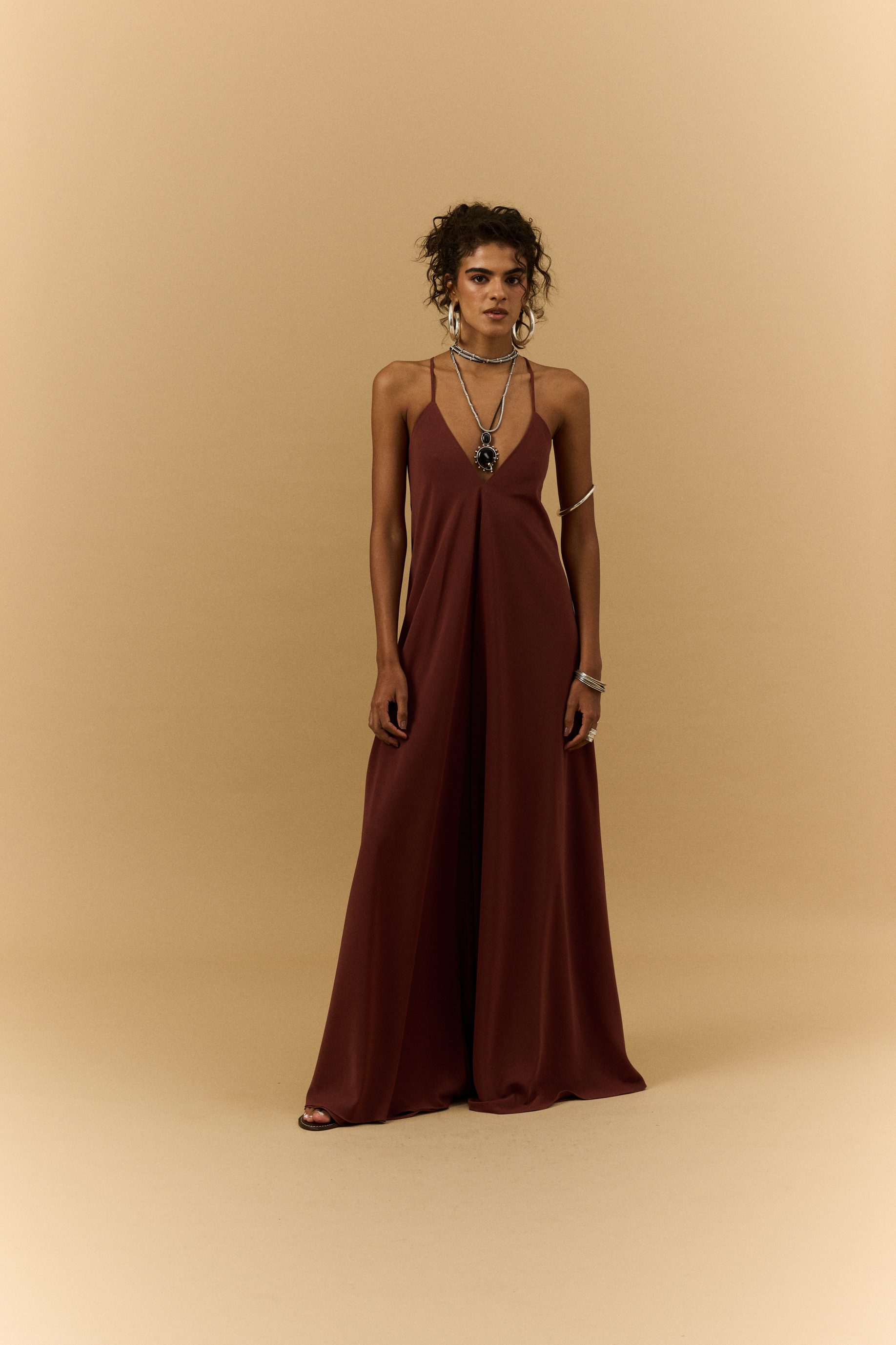 Macacão Pantalona Gabriela - Marrom - Imagem 3