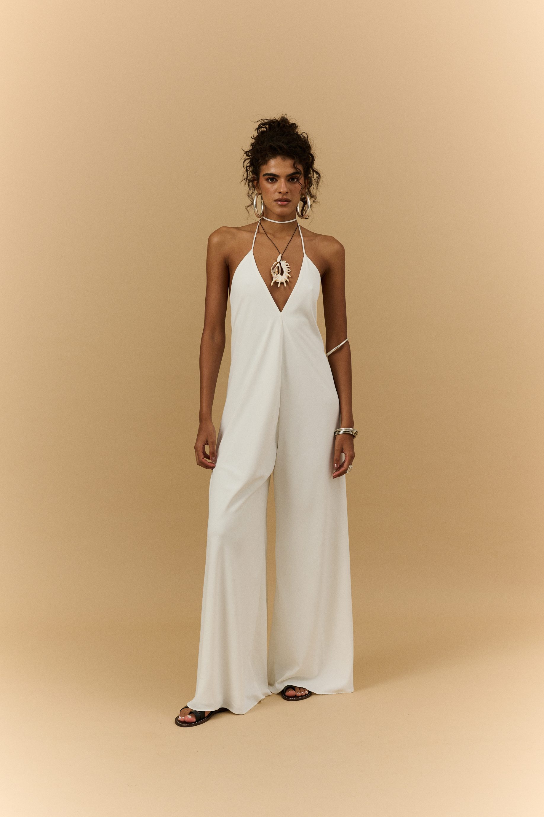 Macacão Pantalona Gabriela - Branco