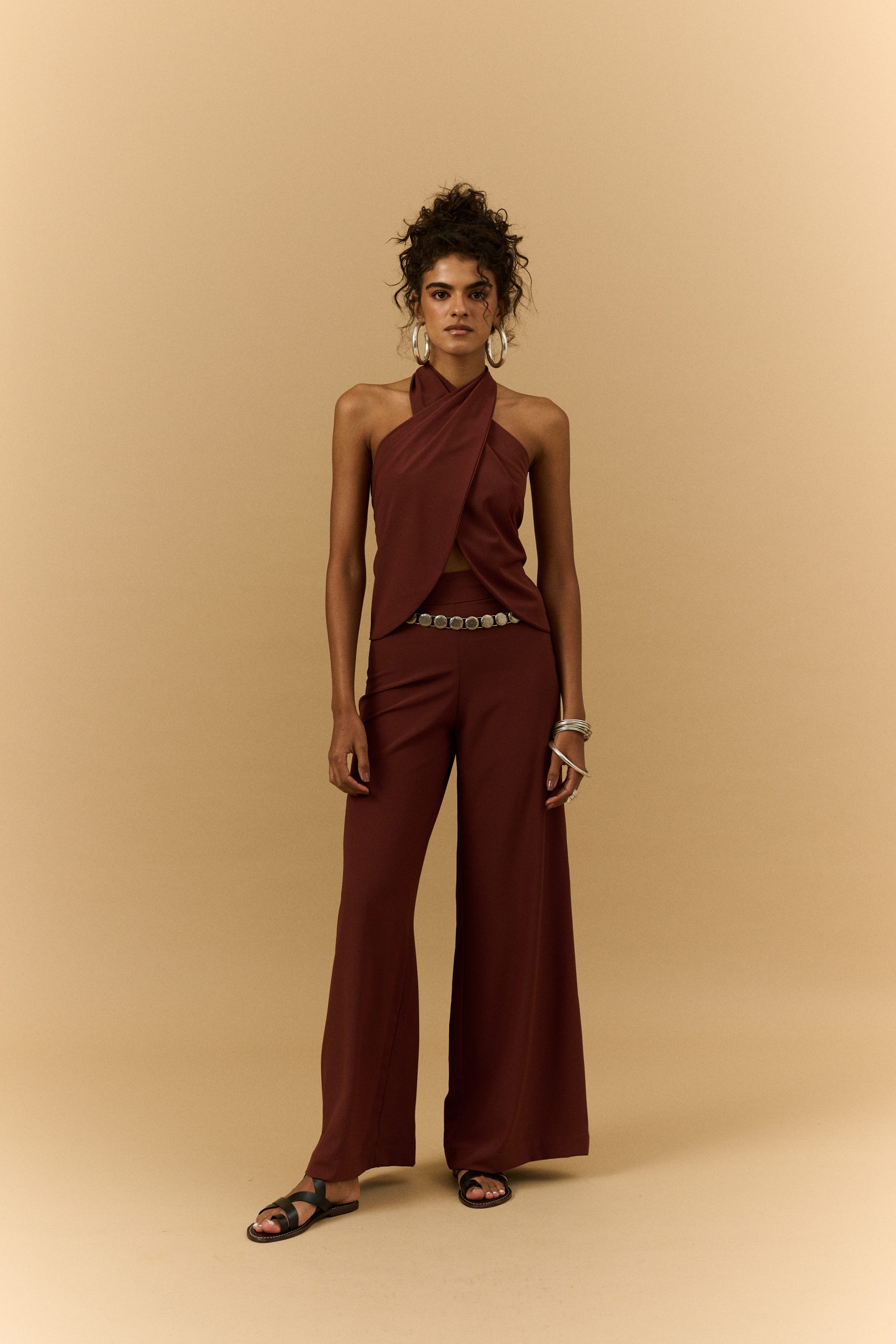 Calça Pantalona Mambo - Marrom