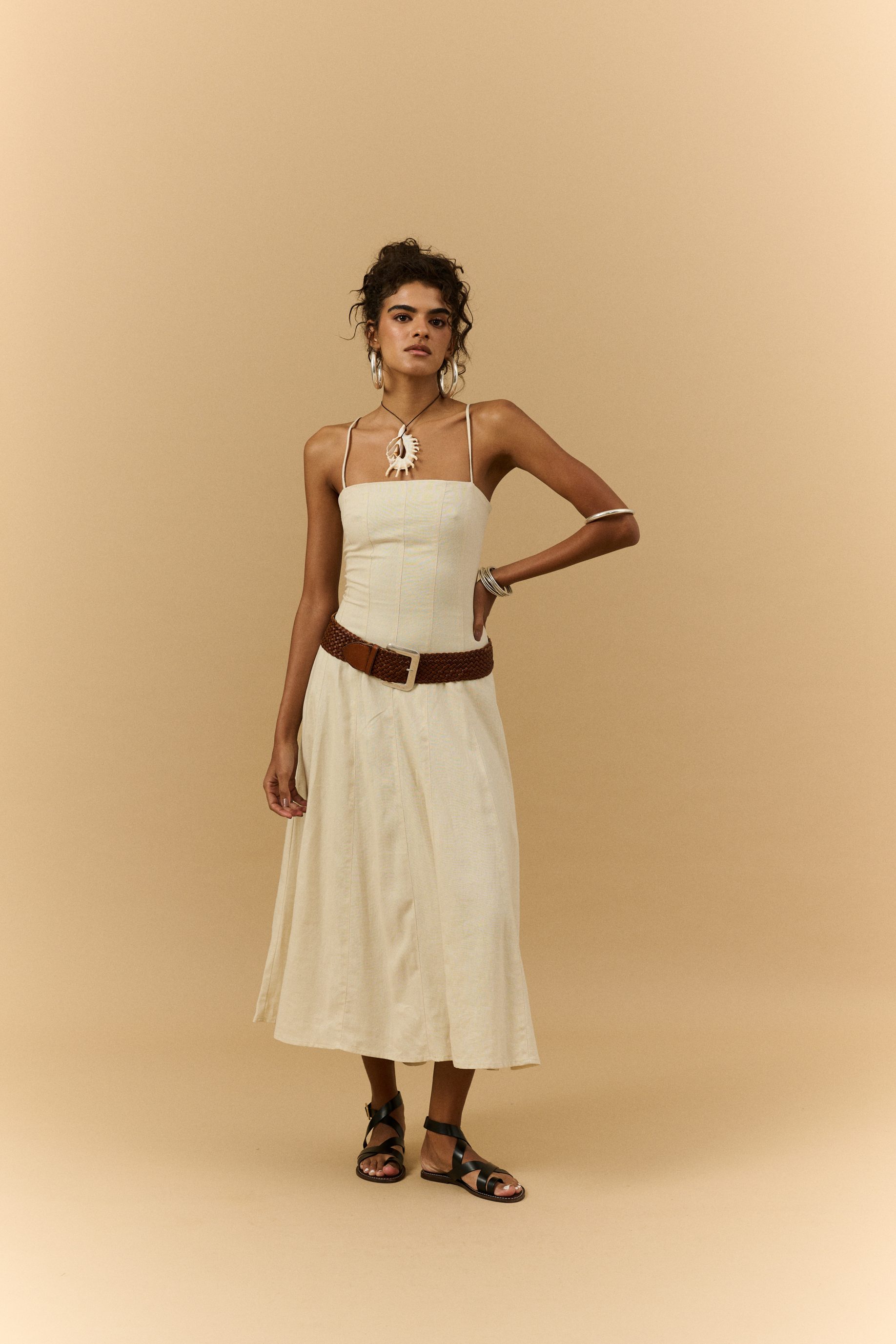 Vestido Rodado Giulia - Areia - Imagem 5