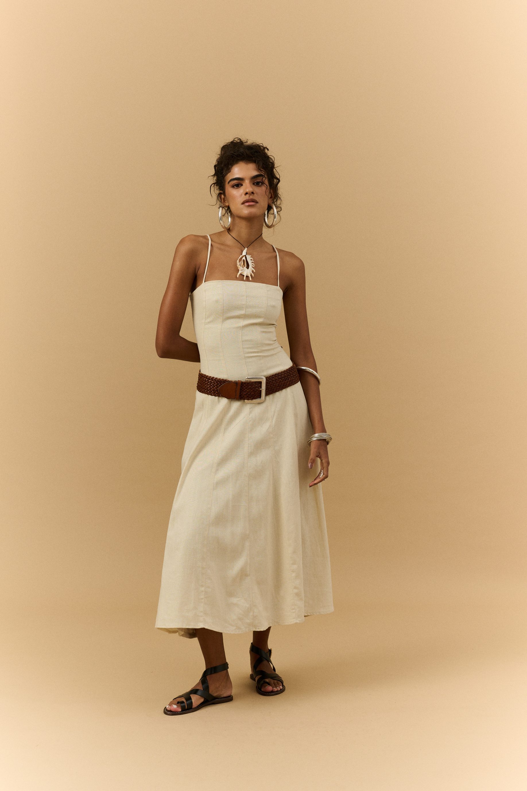 Vestido Rodado Giulia - Areia - Imagem 3