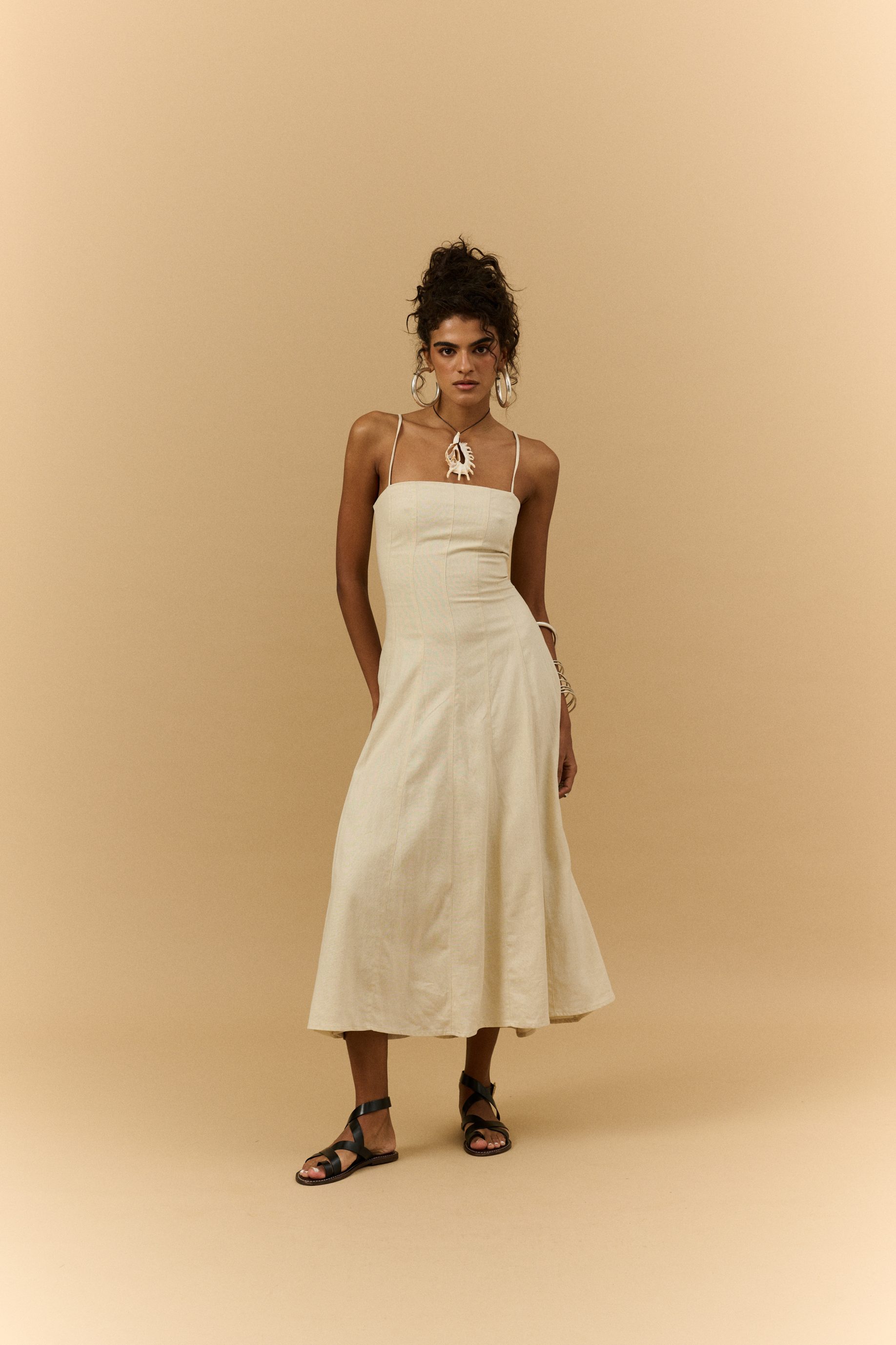 Vestido Rodado Giulia - Areia - Imagem 4