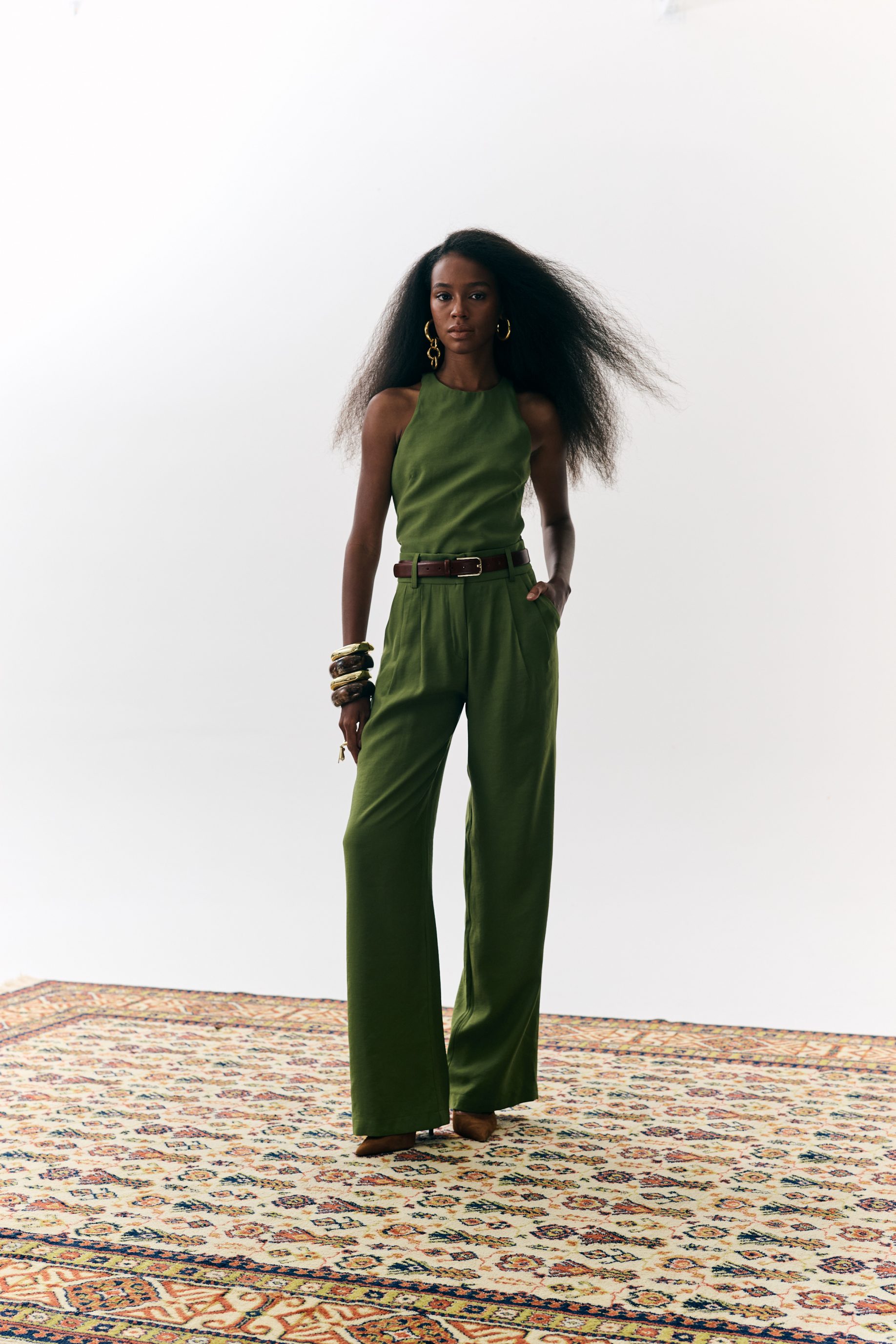Calça Reta Lívia - Verde botânico