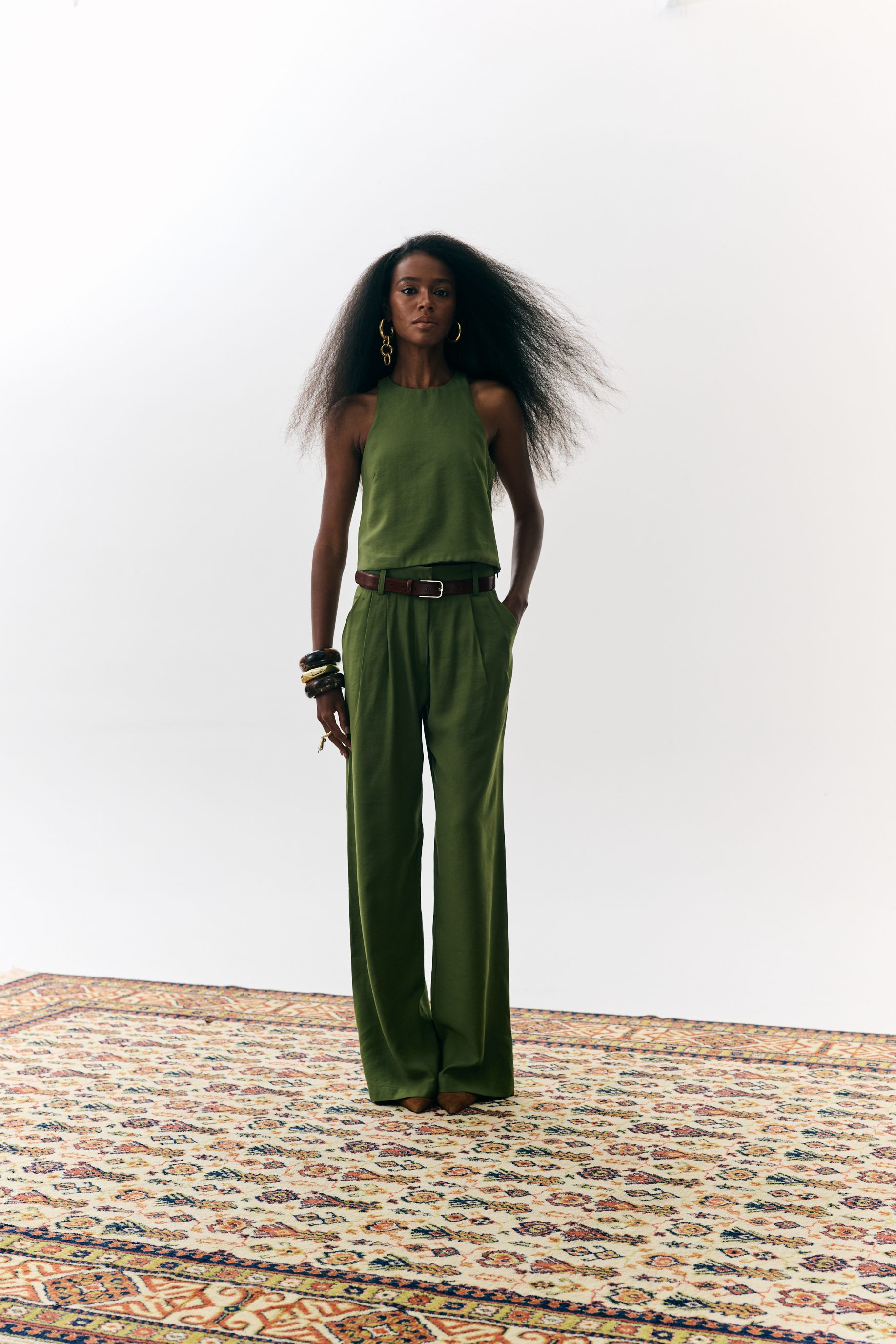 Calça Reta Lívia - Verde botânico - Imagem 3
