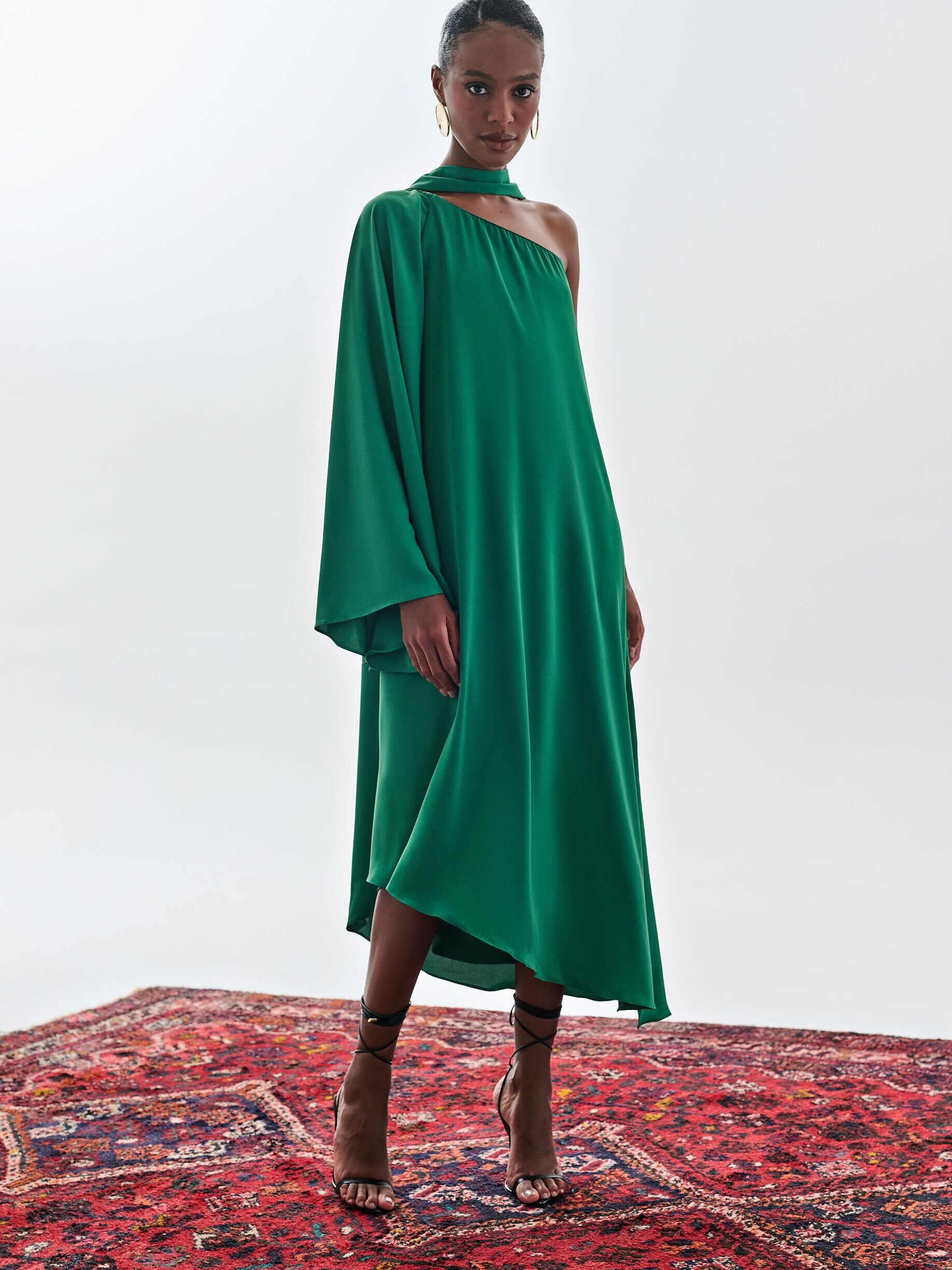 Vestido Um Ombro Só Braga - Verde bandeira