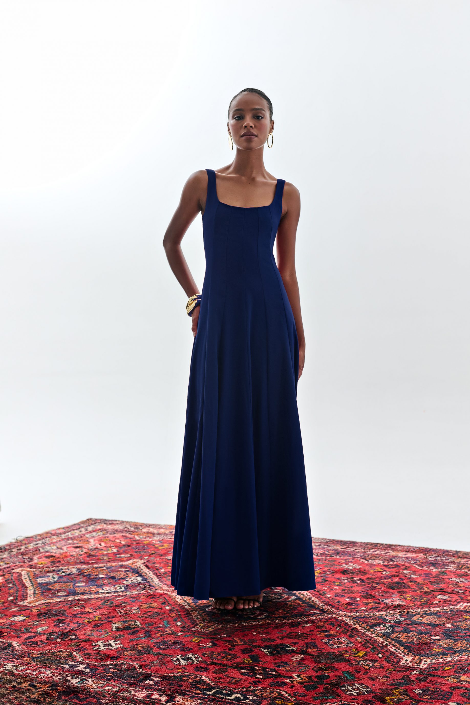Vestido de Nesgas Fiorella - Azul Marinho
