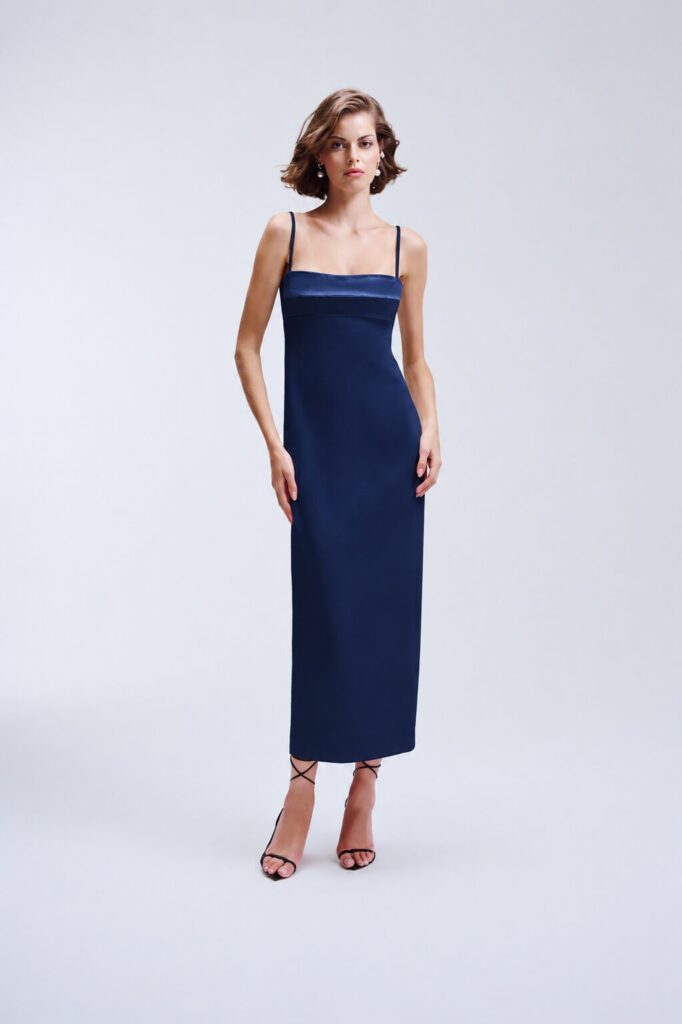 Vestido Bojo Reto Aria - Azul Marinho