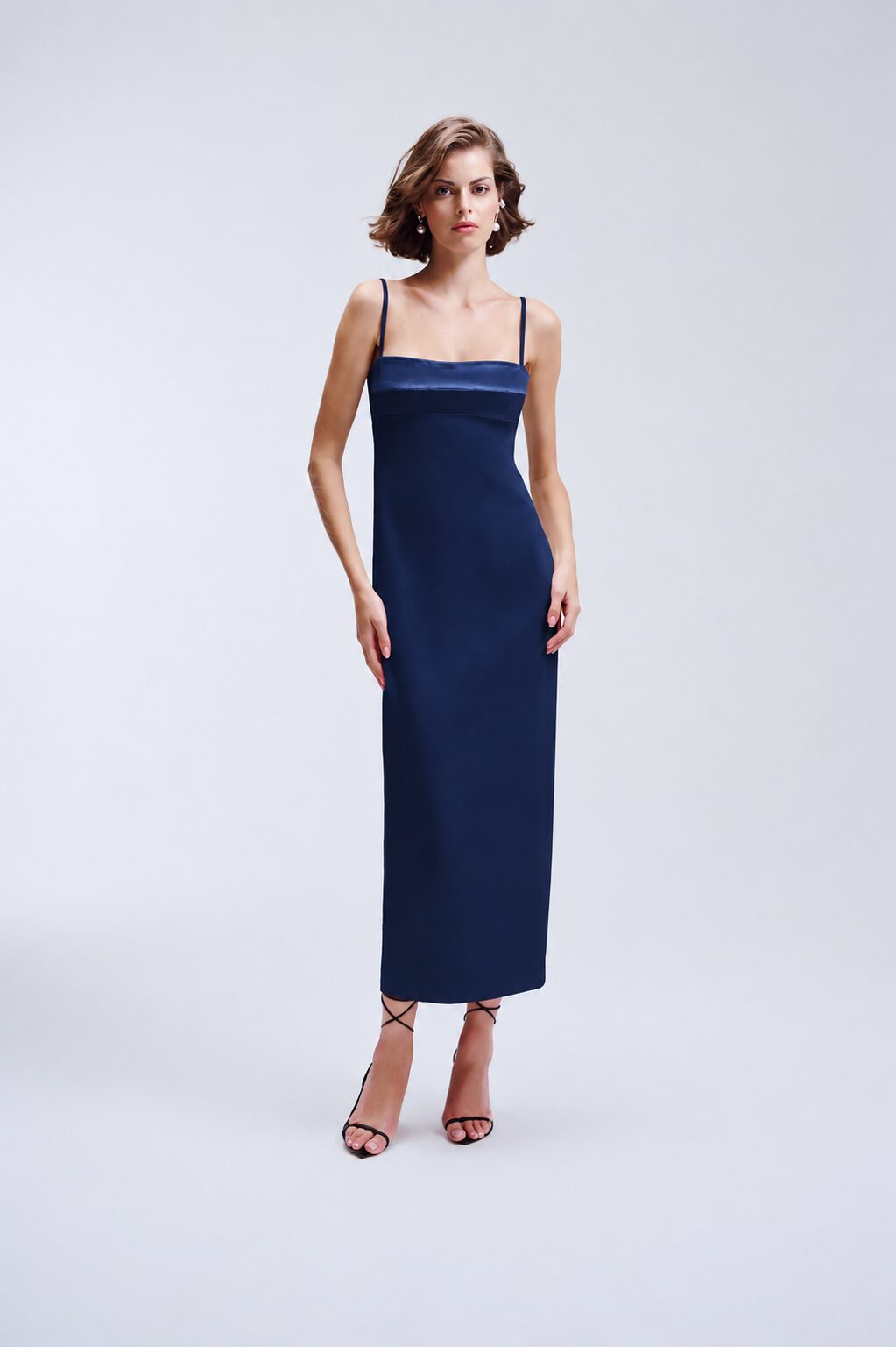 Vestido Bojo Reto Aria - Azul Marinho