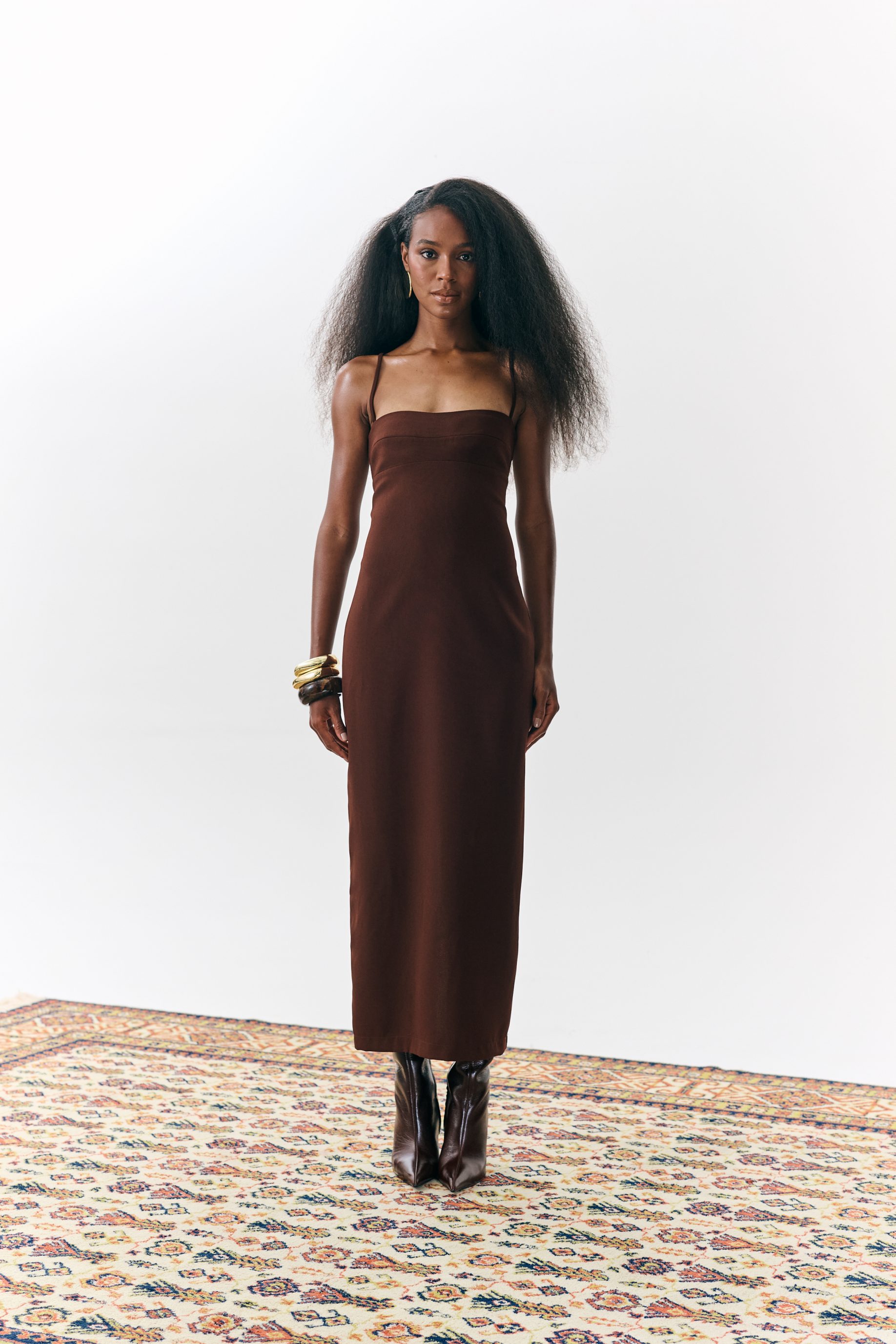 Vestido Bojo Reto Aria - Marrom