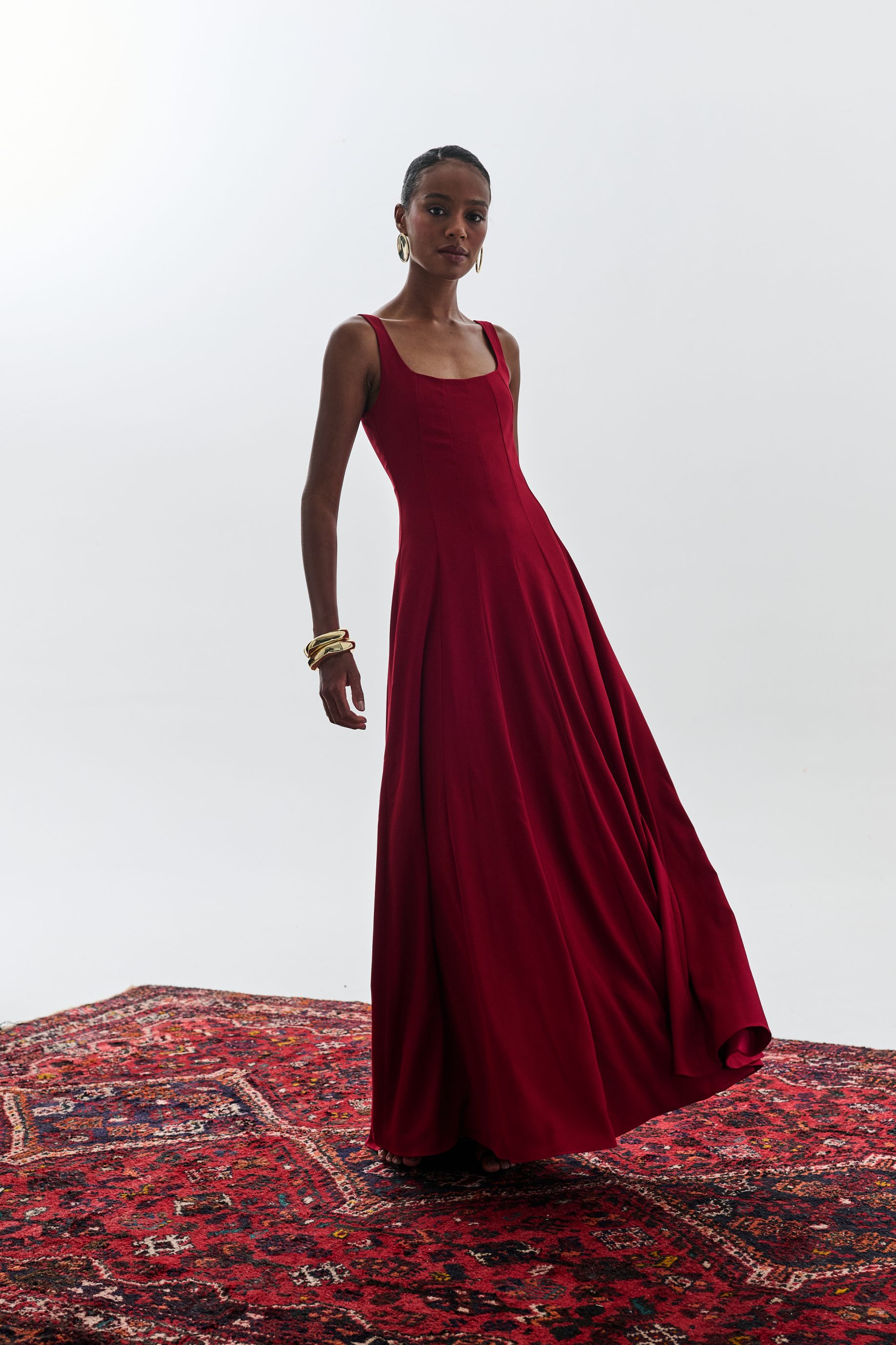 Vestido de Nesgas Fiorella - Vinho - Imagem 4