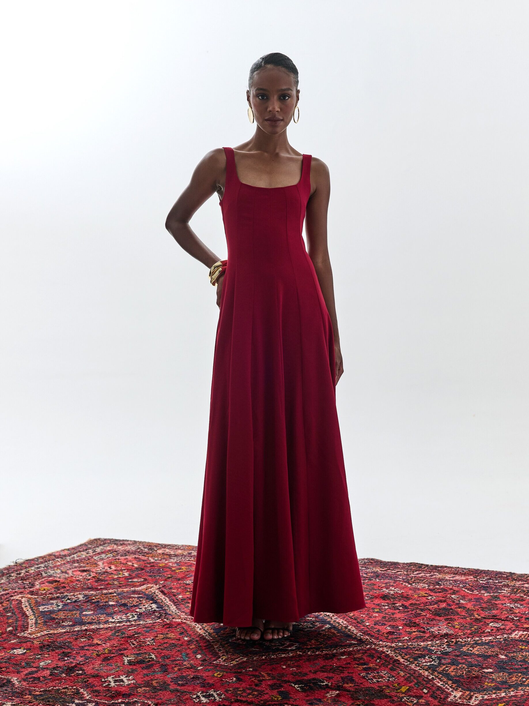 Vestido de Nesgas Fiorella - Vinho