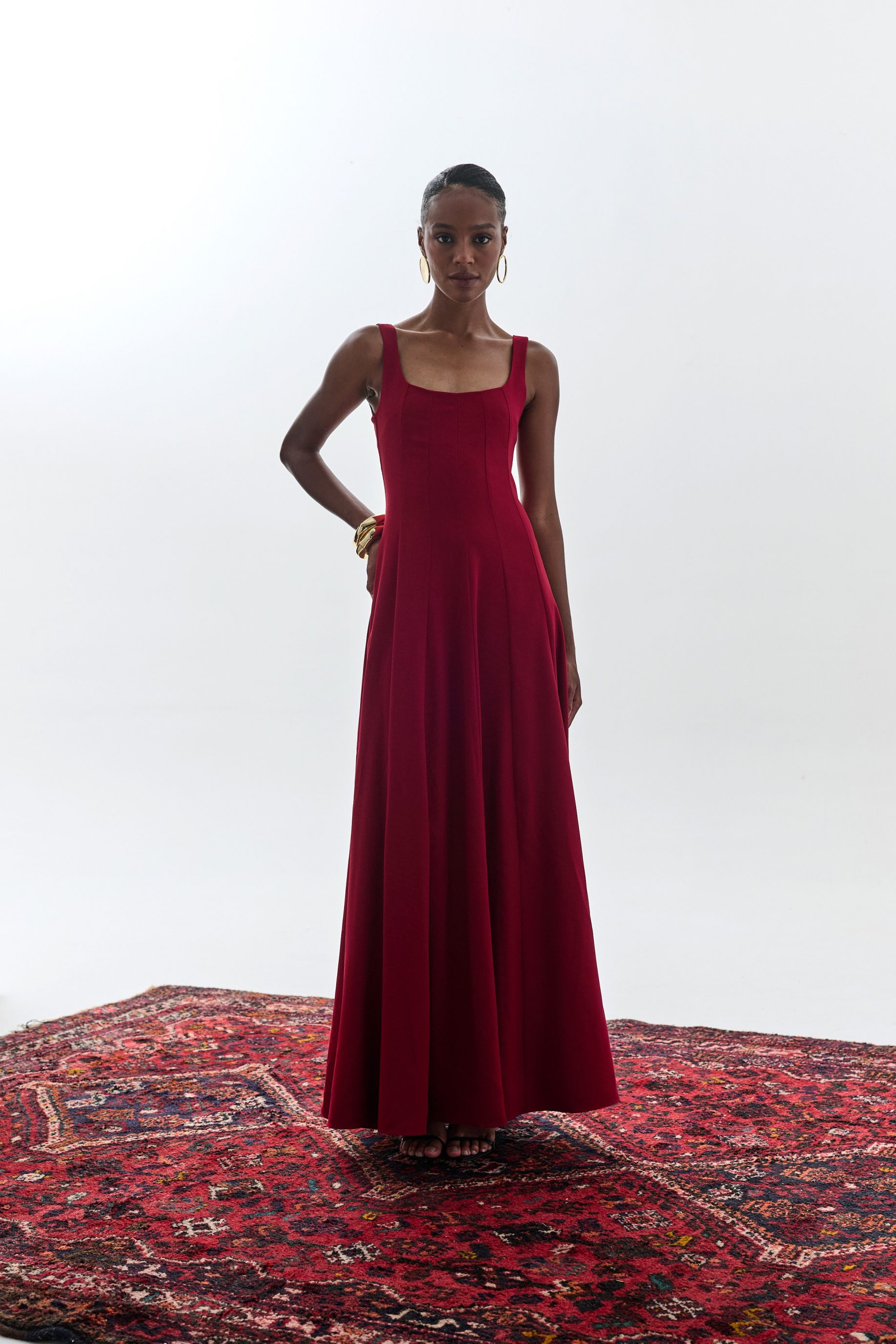 Vestido de Nesgas Fiorella - Vinho