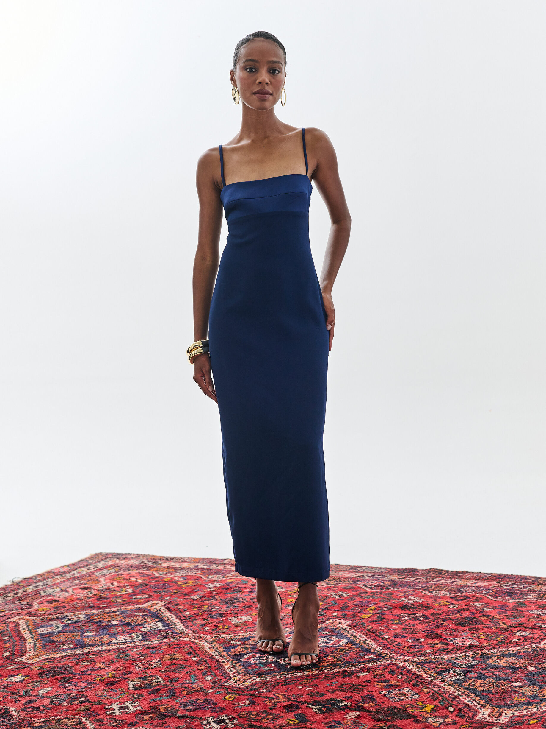 Vestido Bojo Reto Aria - Azul Marinho