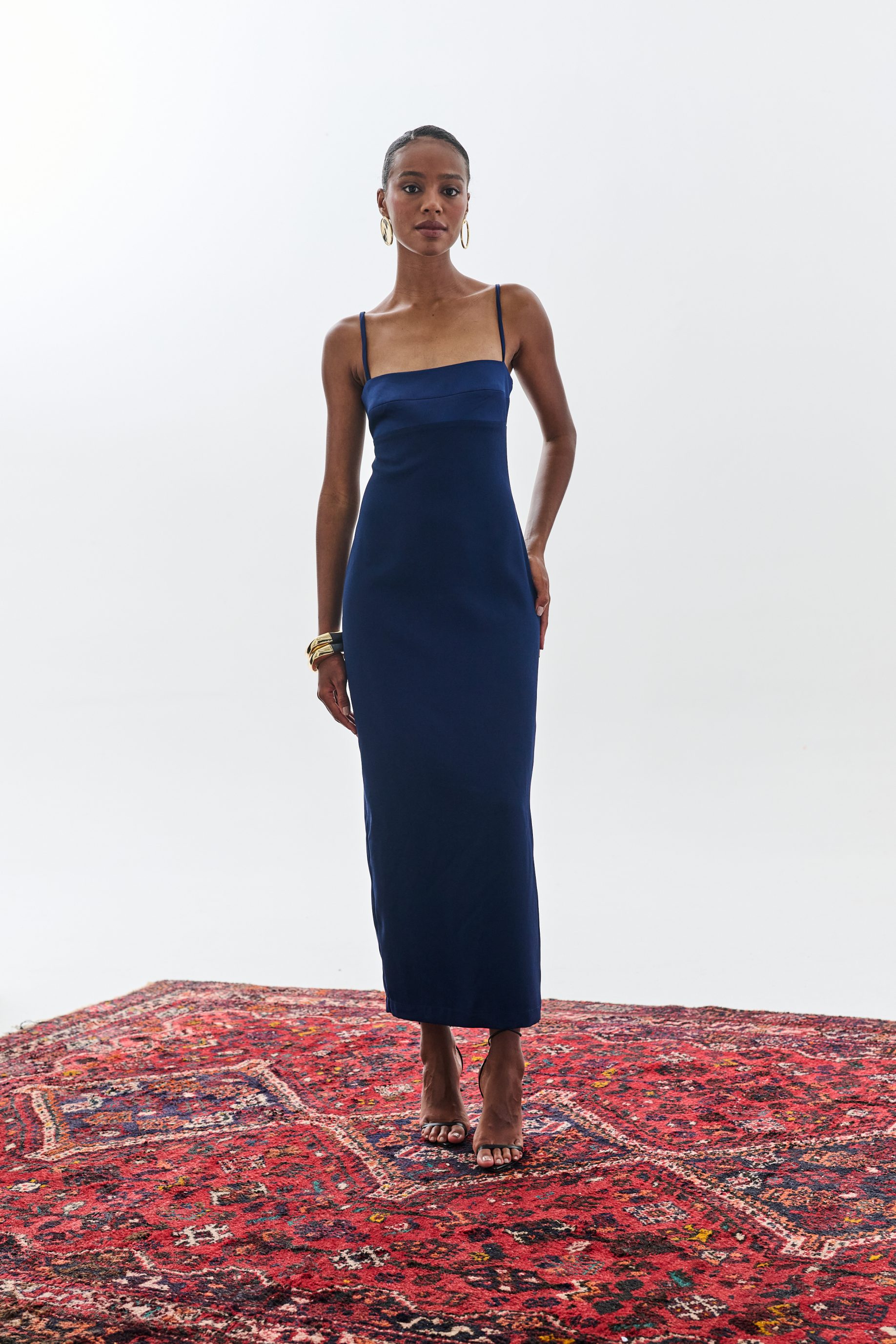 Vestido Bojo Reto Aria - Azul Marinho