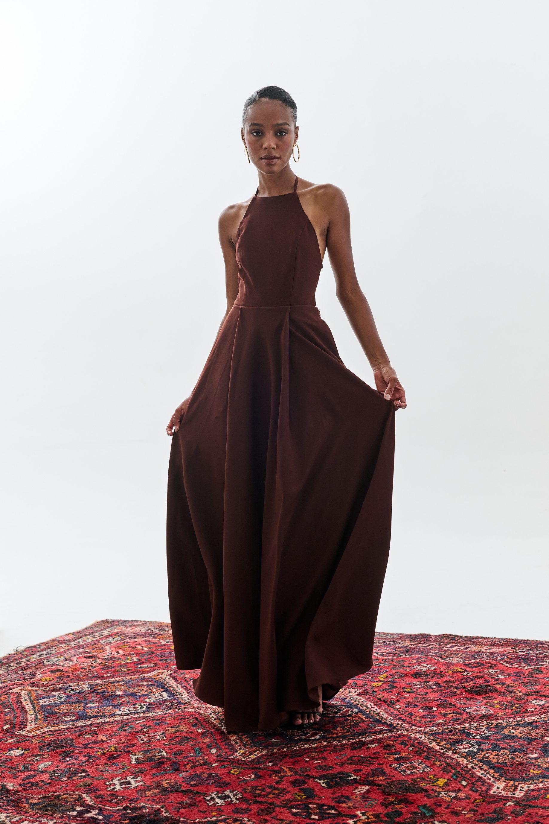 Vestido Frente Única Alessia - Marrom - Imagem 4