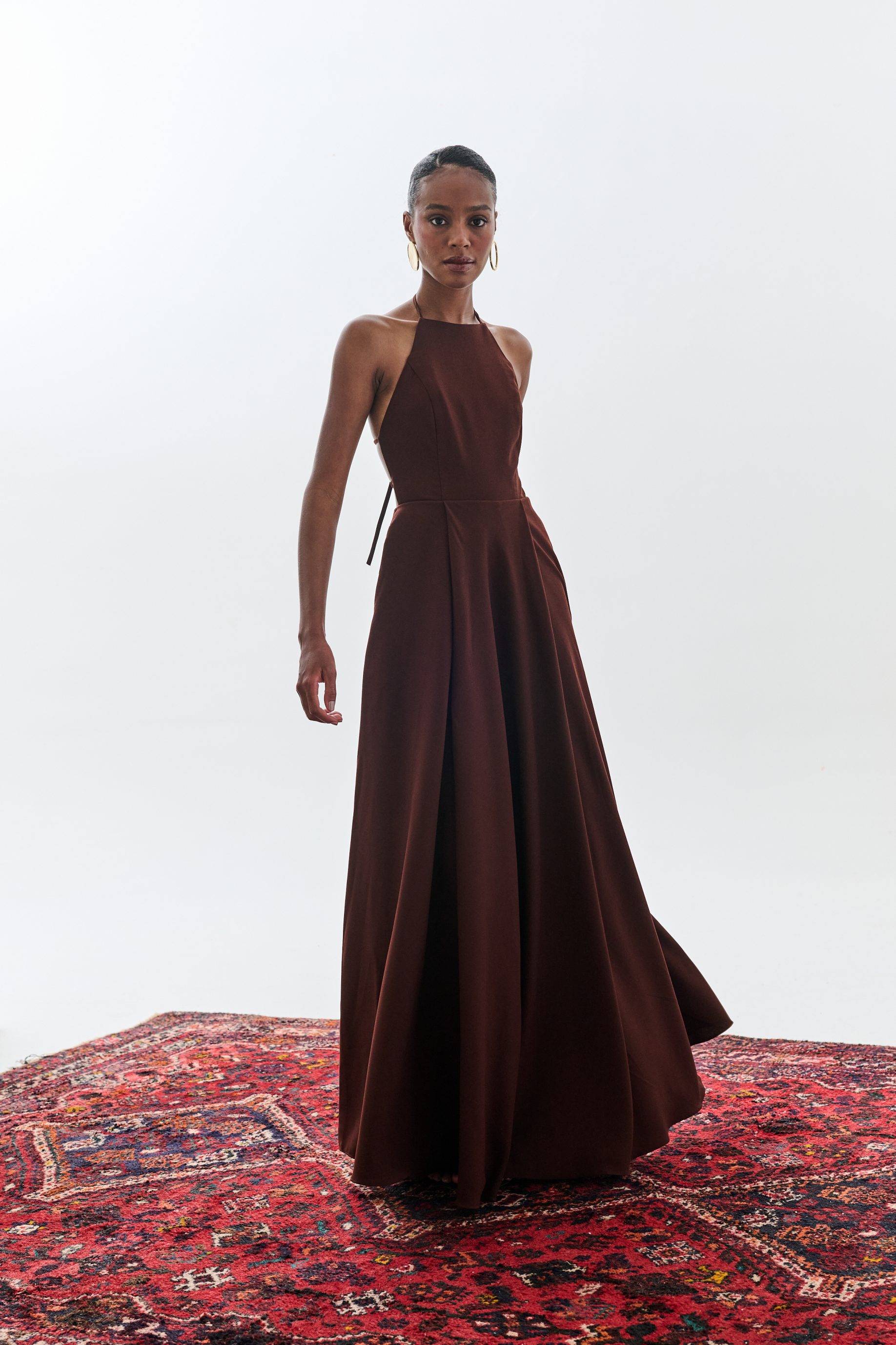 Vestido Frente Única Alessia - Marrom - Imagem 3