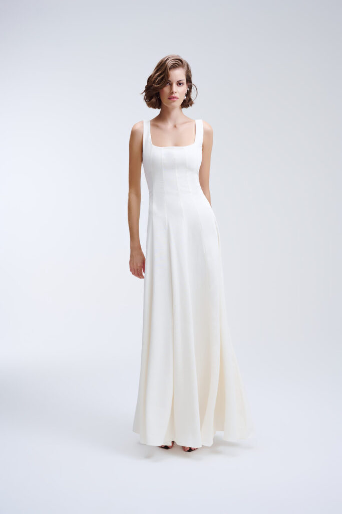 Vestido de Nesgas Fiorella - Off white
