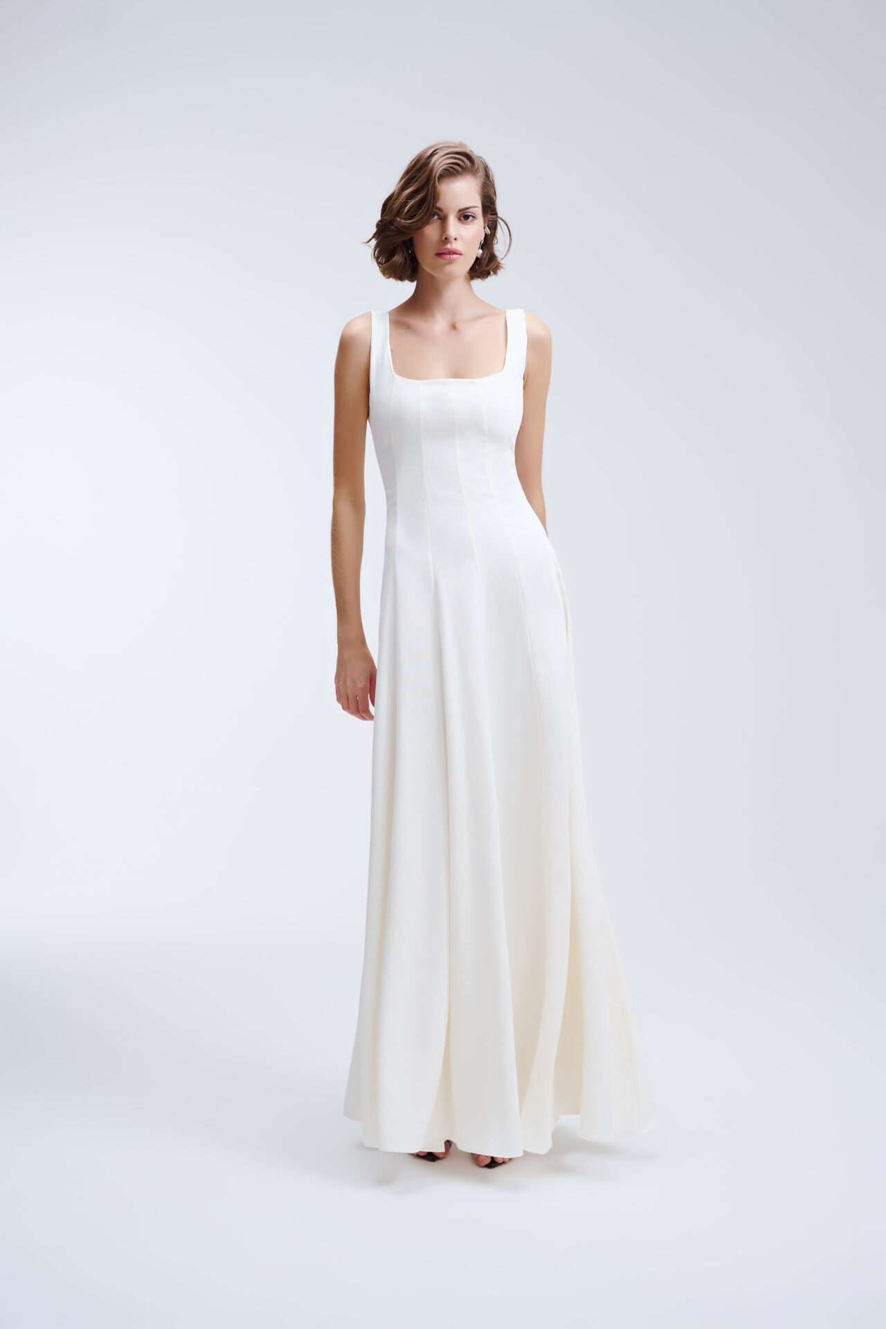 Vestido de Nesgas Fiorella - Off white