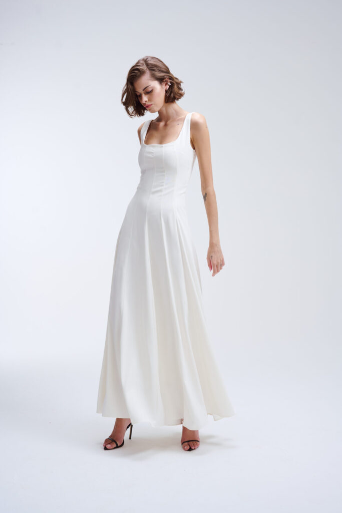Vestido de Nesgas Fiorella - Off white - Imagem 2
