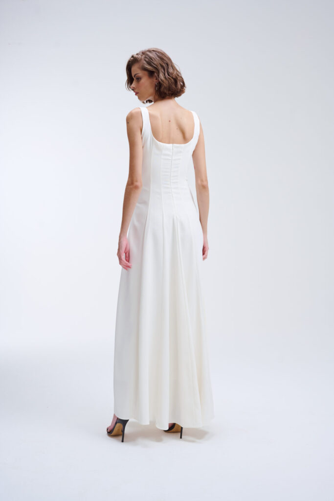 Vestido de Nesgas Fiorella - Off white - Imagem 4