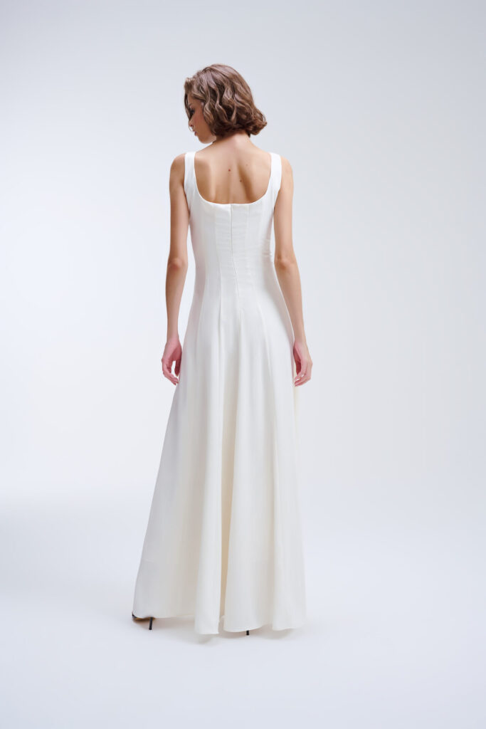Vestido de Nesgas Fiorella - Off white - Imagem 3