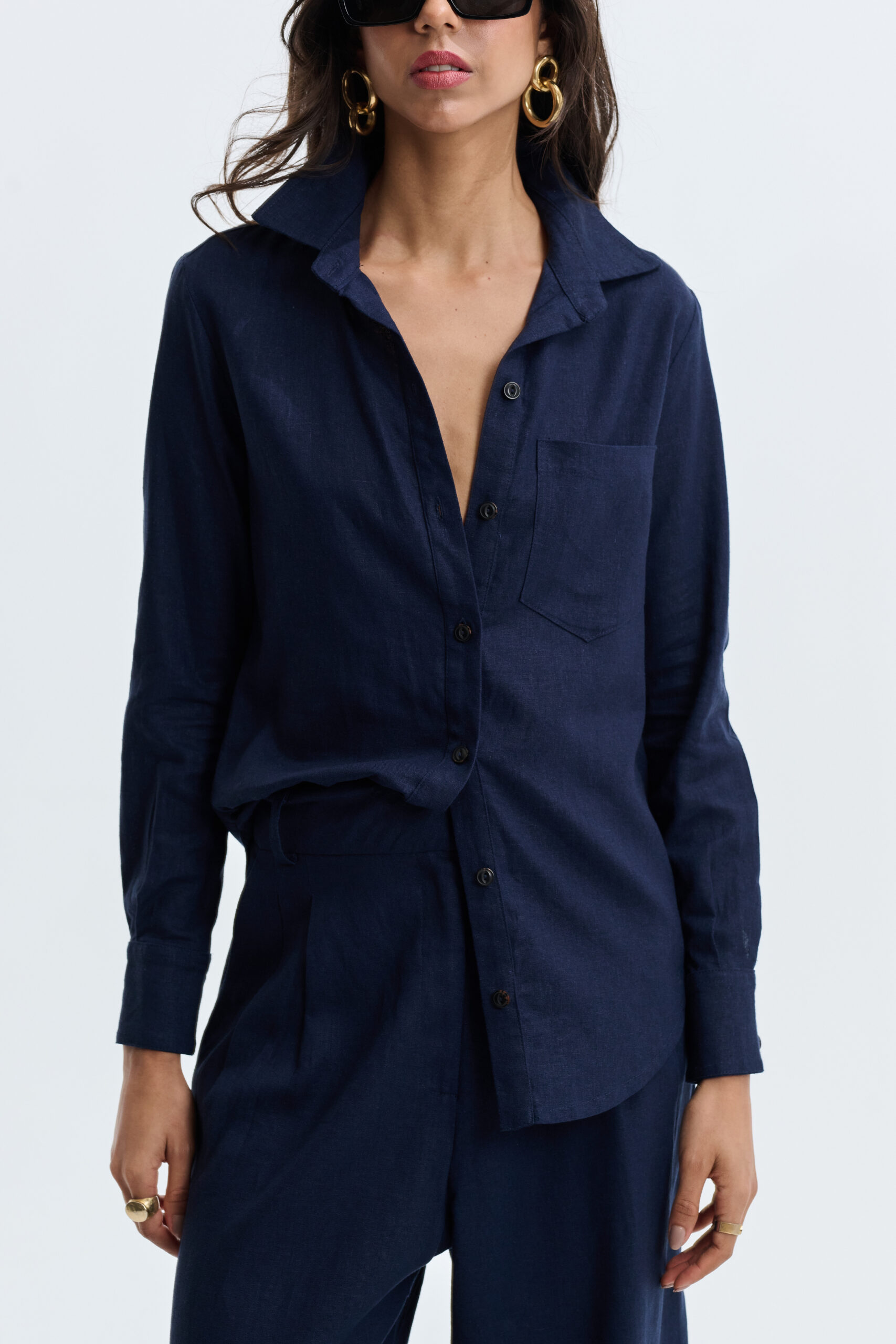 Camisa de Linho Cora - Marinho