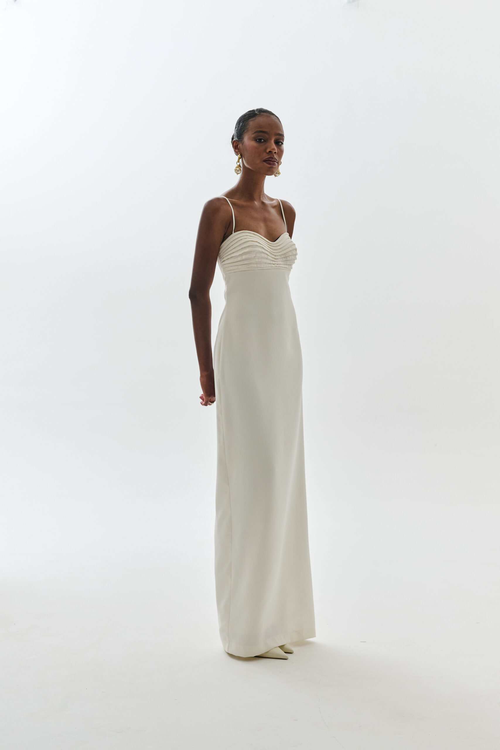 Vestido Bojo Drapeado Francesca - Off White
